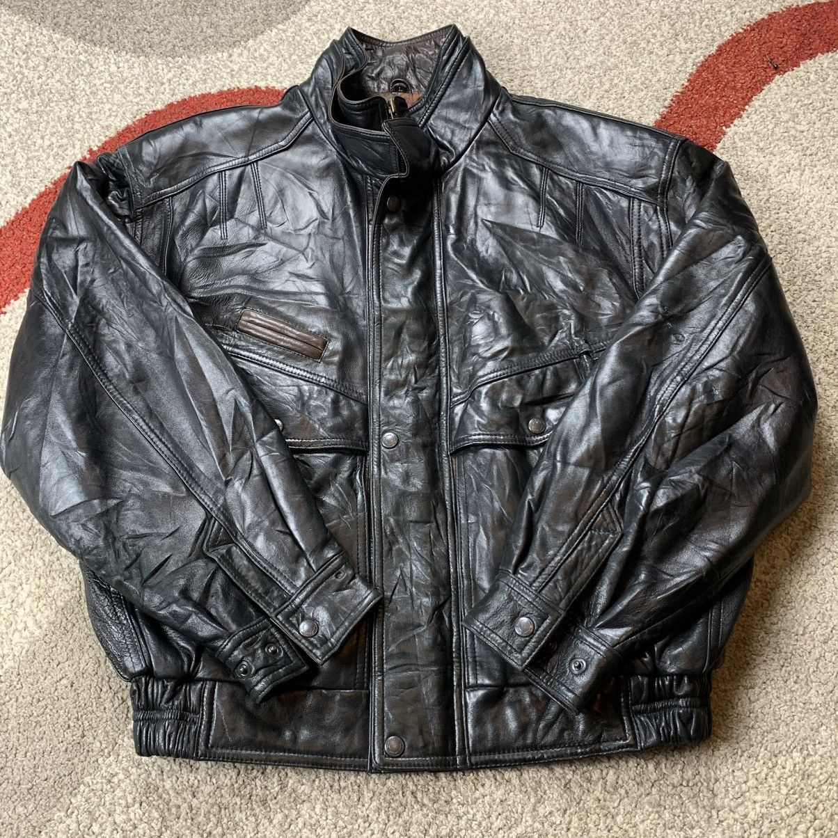 Genuine Leather Wind Armor Leather Jacket Size US L / EU 52-54 / 3 - 6 Thumbnail