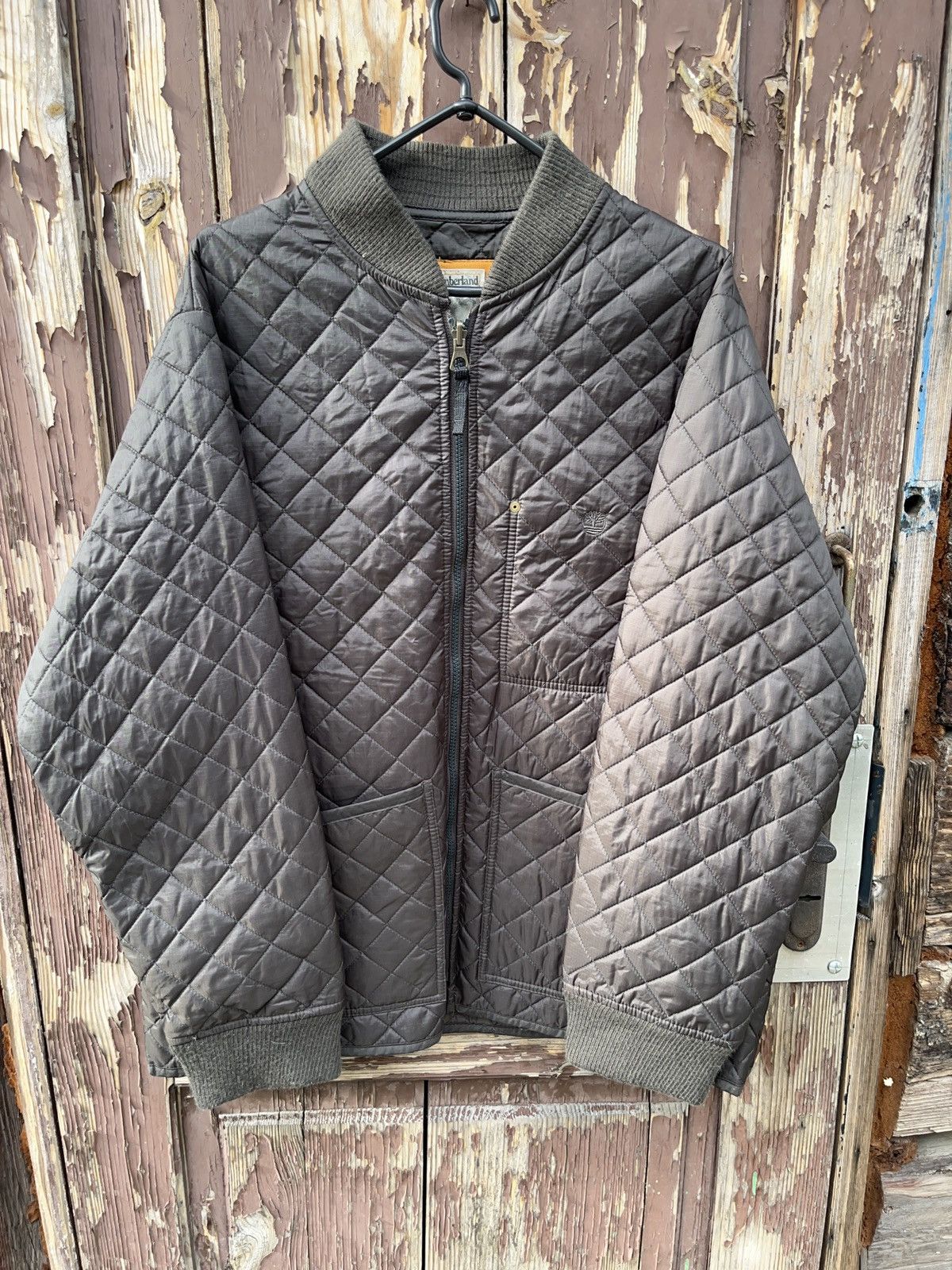 Timberland Vintage Timberland Quilted Bomber Jacket Military Style Size US XL / EU 56 / 4 - 1 Thumbnail