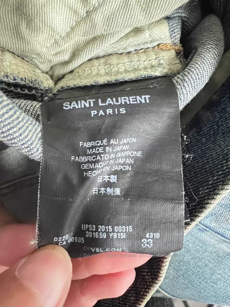 Saint Laurent Paris Saint Laurent Paris Blue Ripped Washed Denim Jeans i Size US 33 - 4 Thumbnail