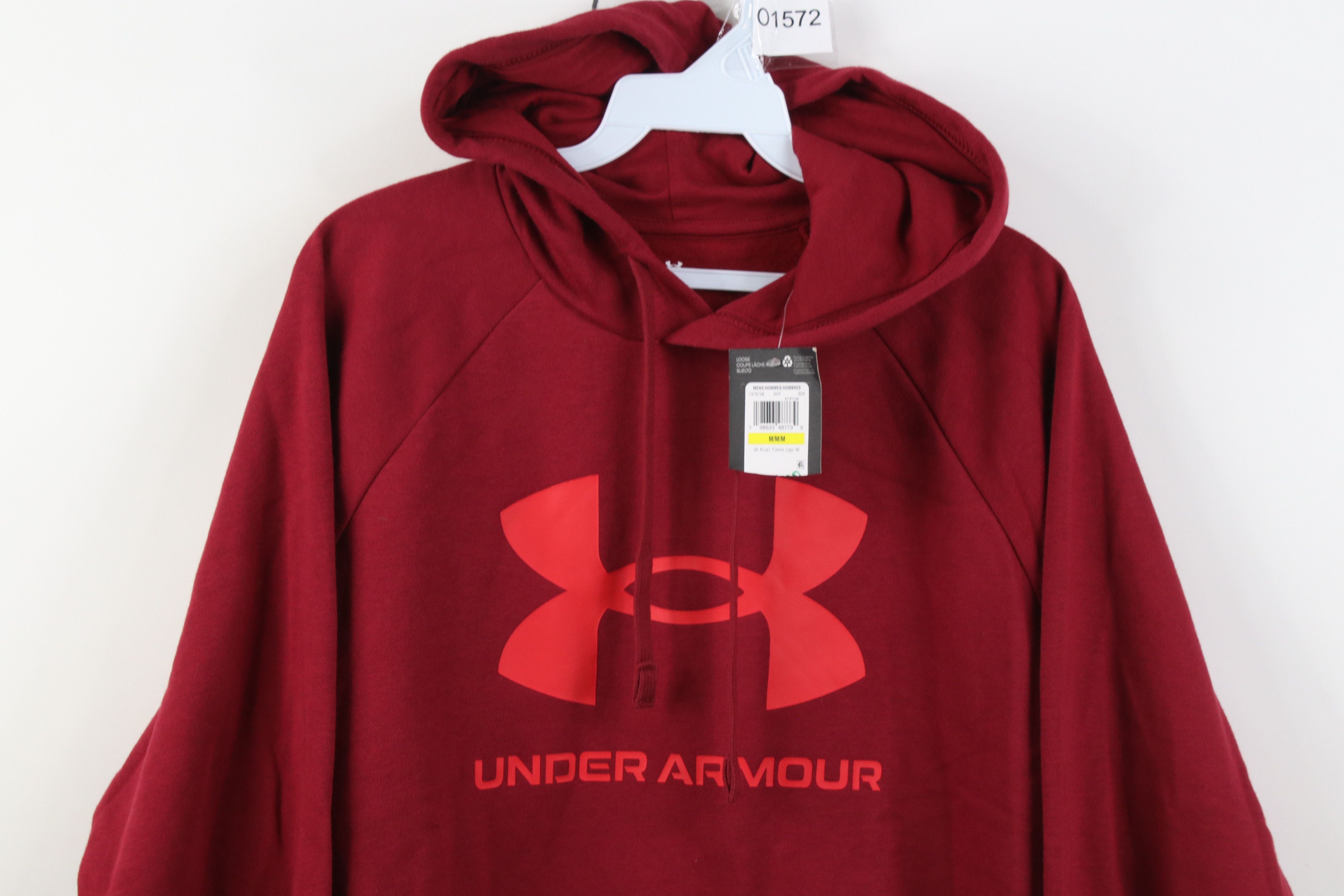 Under Armour New Under Armour Spell Out Big Logo Hoodie Sweatshirt Red Size US M / EU 48-50 / 2 - 2 Thumbnail