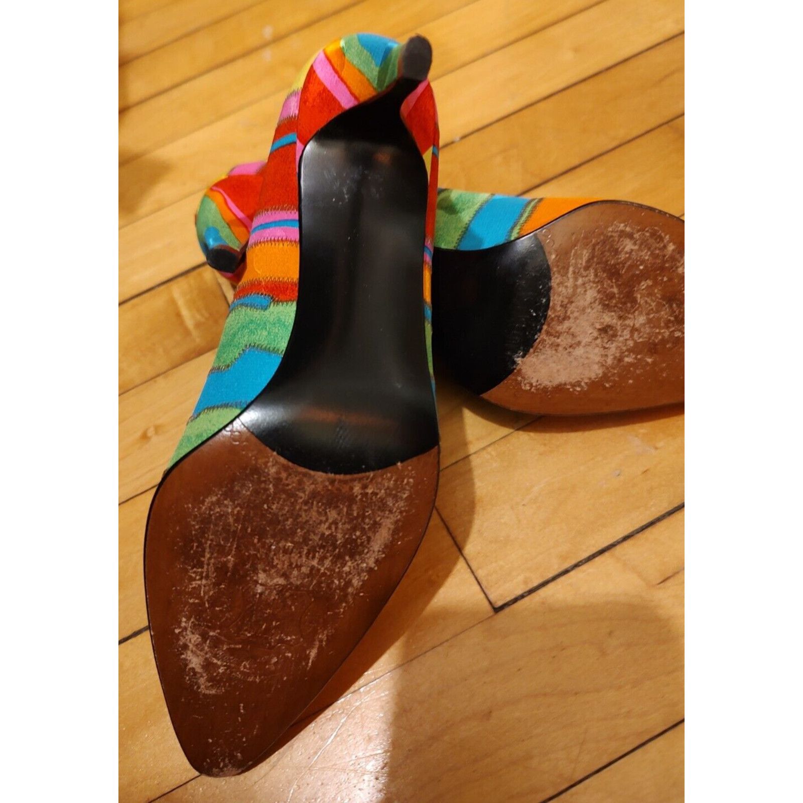 Stuart Weitzman Vintage 90's STUART WEITZMAN Multi Fiesta Heels Pumps 6.5 Size US 6.5 / IT 36.5 - 5 Thumbnail