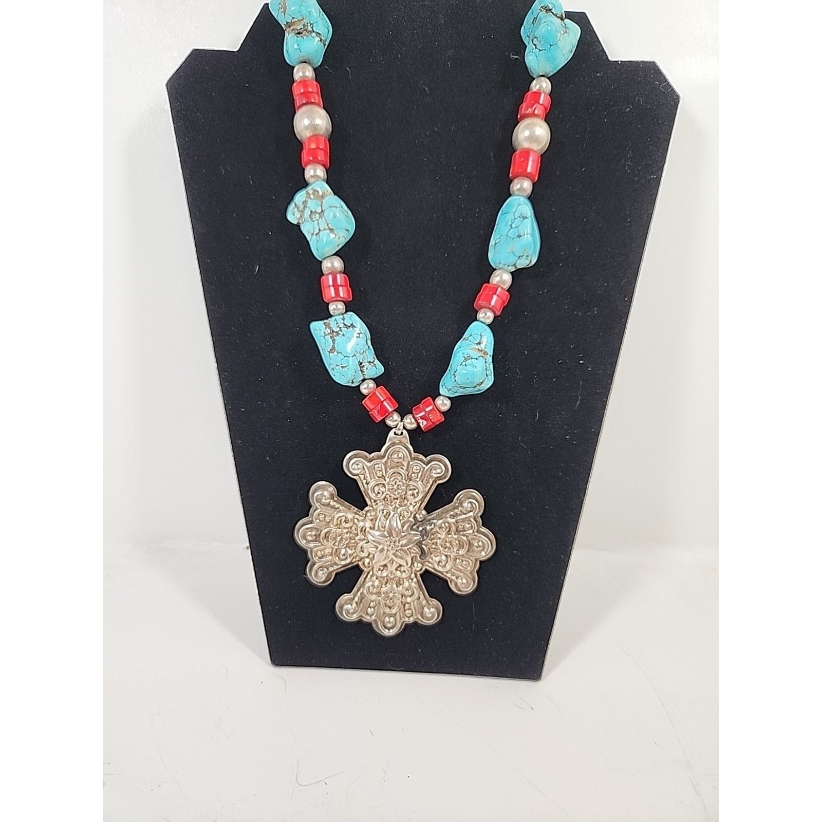 Other Native American Turquoise Sterling 1974 Reed Barton 925 Cros Size ONE SIZE - 1 Thumbnail