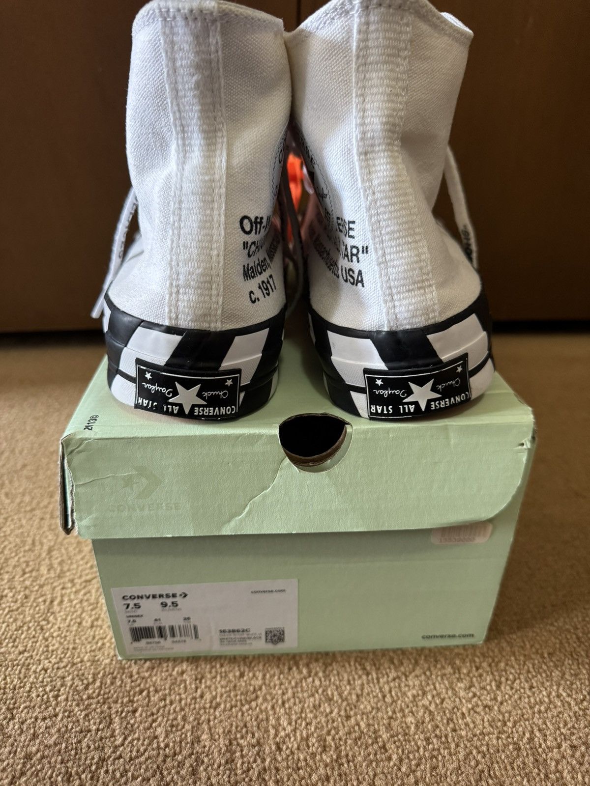 Converse × Off-White Off White Converse Hi Top Size US 7.5 / EU 40-41 - 5 Thumbnail
