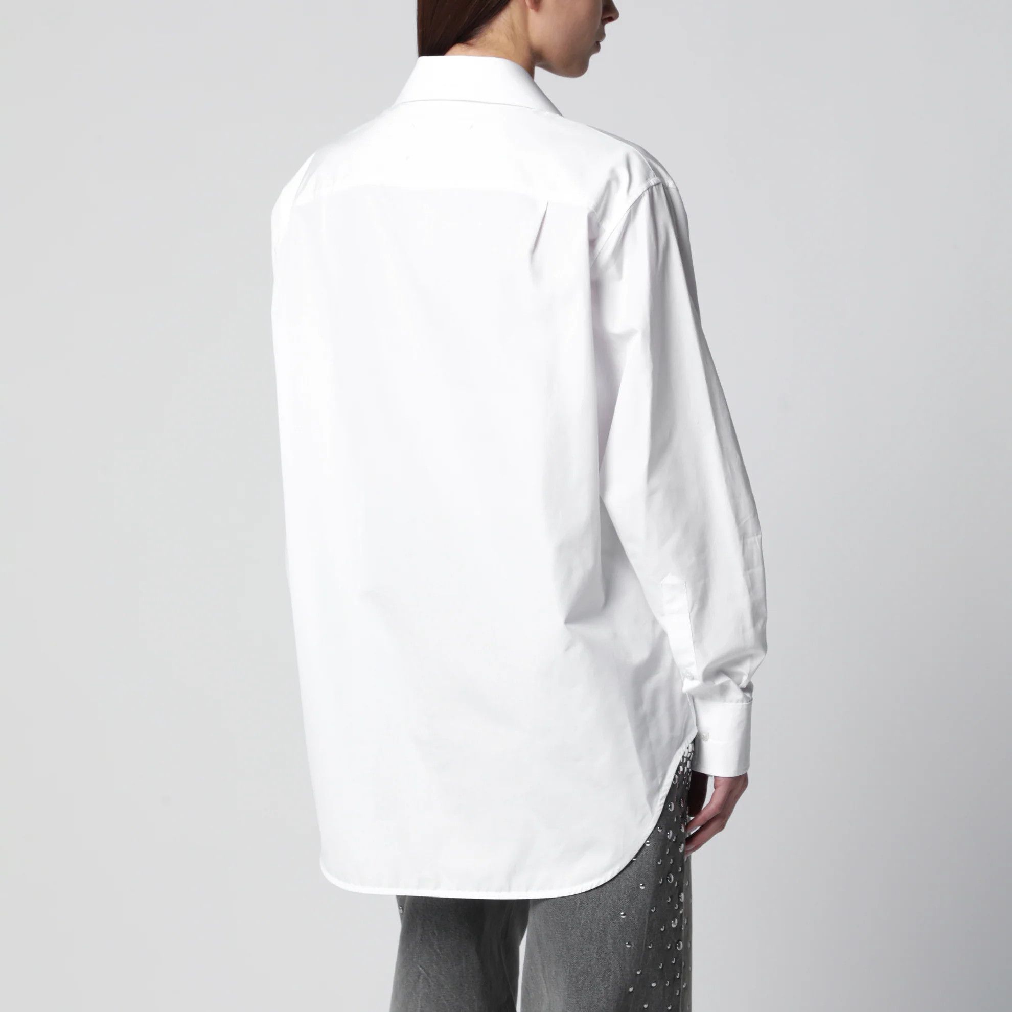 Maison Margiela o1d2blof0426 Folded-Collar Shirt in White Size S / US 4 / IT 40 - 2 Thumbnail
