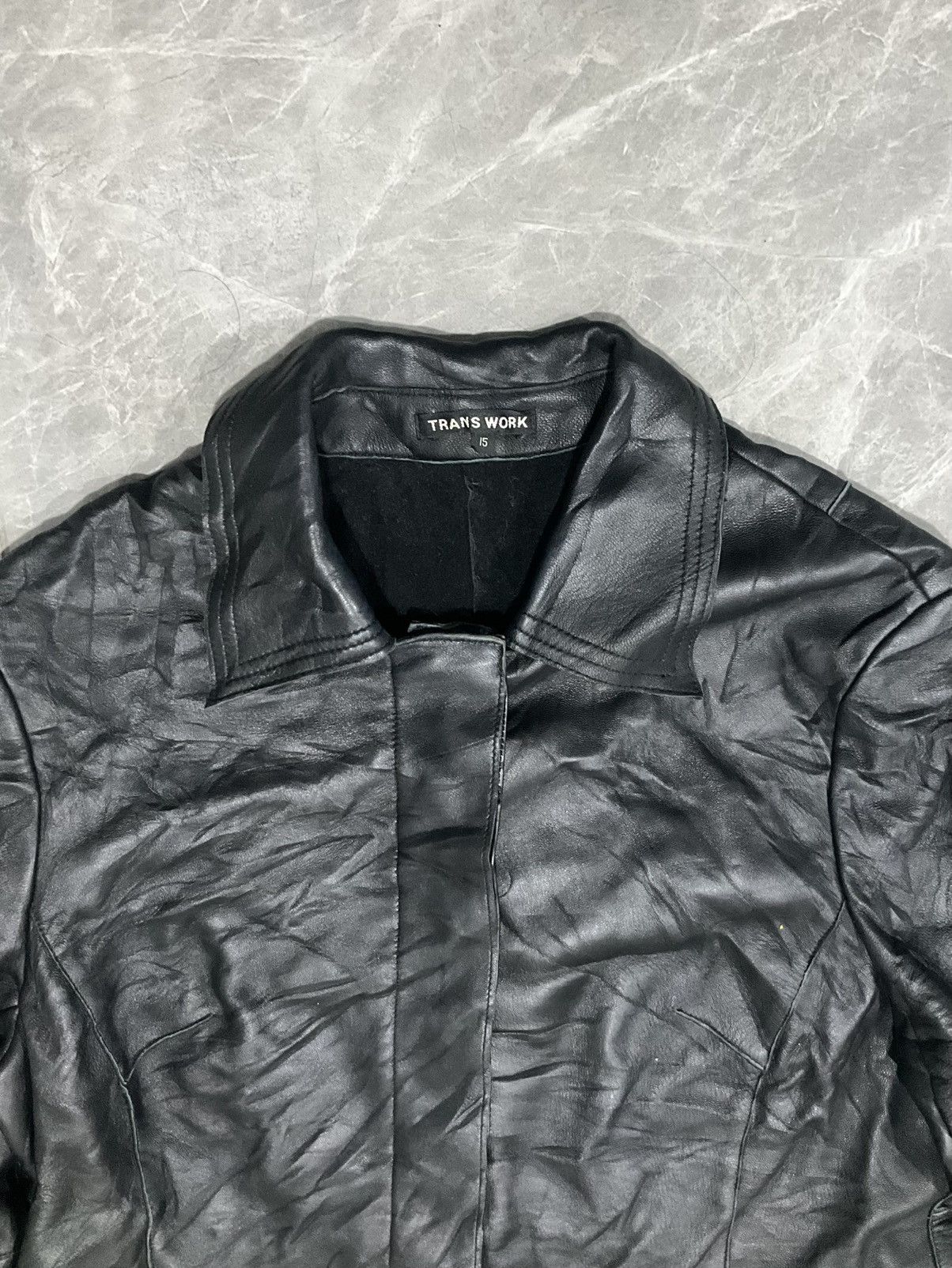 Japanese Brand × Leather Japanese Brand Trans Work Rare Leather Jacket Size US M / EU 48-50 / 2 - 2 Thumbnail