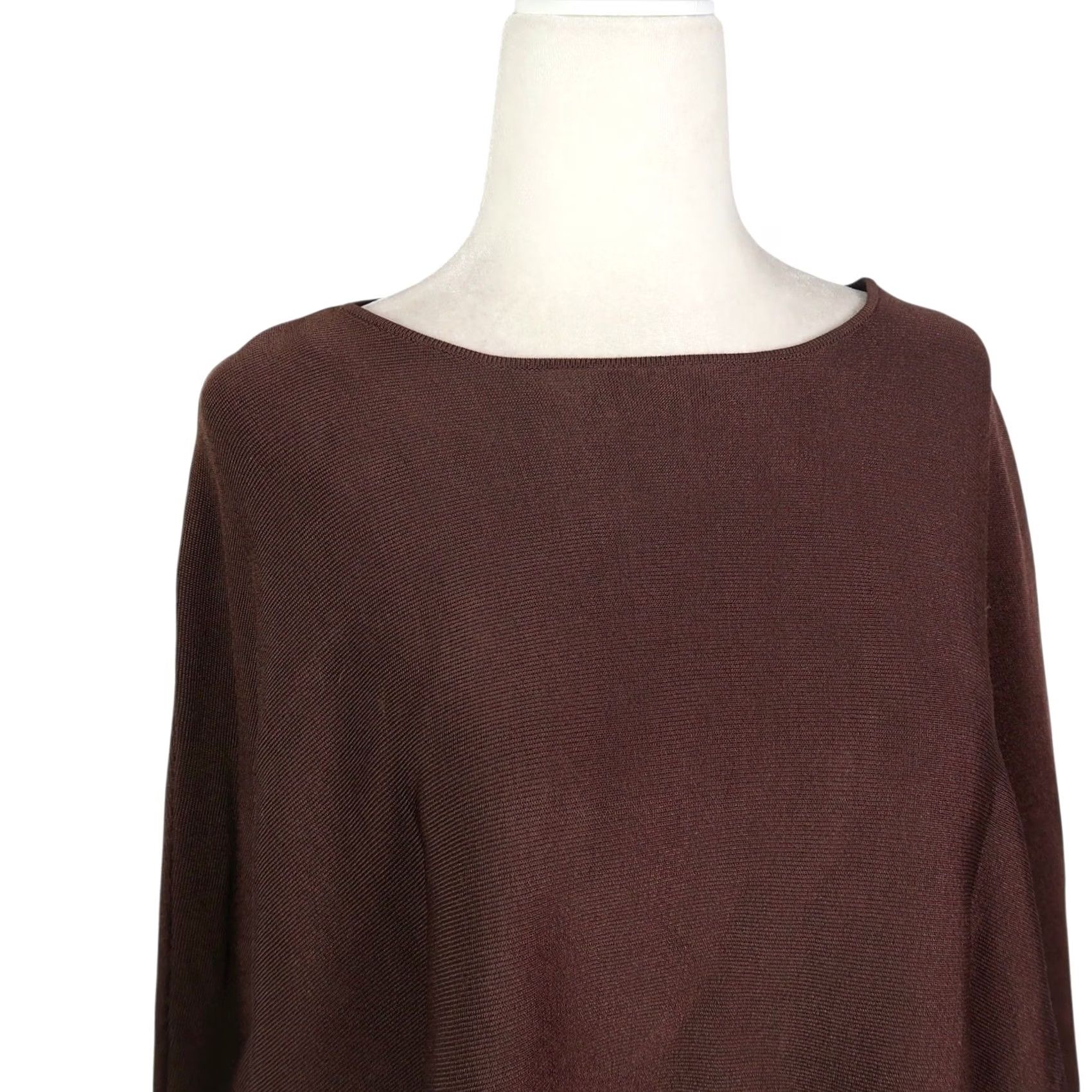Vintage Adolfo Dominguez Brown Knit Batwing Cape Sweater Top Small Size S / US 4 / IT 40 - 2 Thumbnail