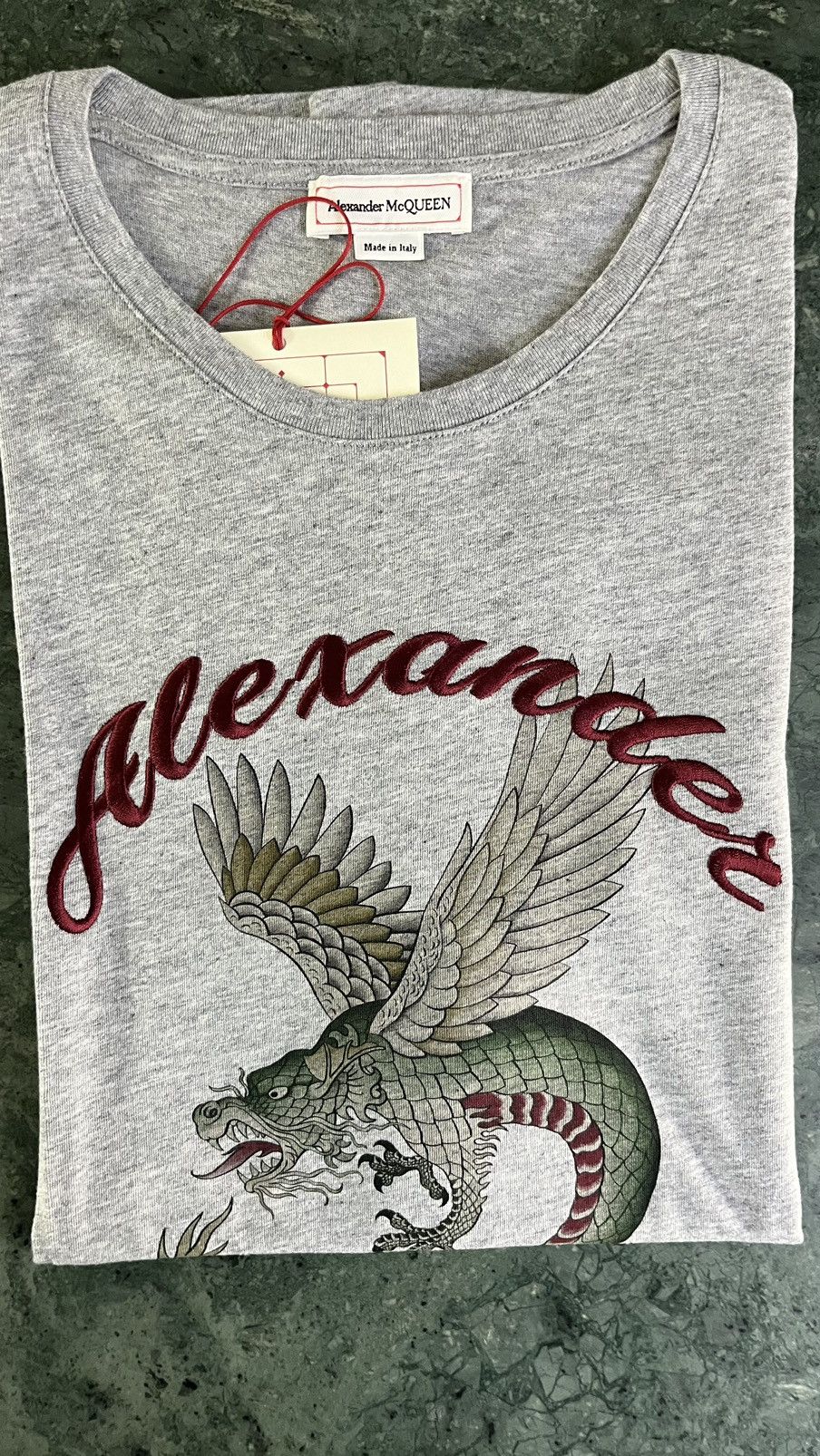Alexander McQueen Alexander McQueen embroidered logo with dragon print tshirt Size US M / EU 48-50 / 2 - 10 Thumbnail