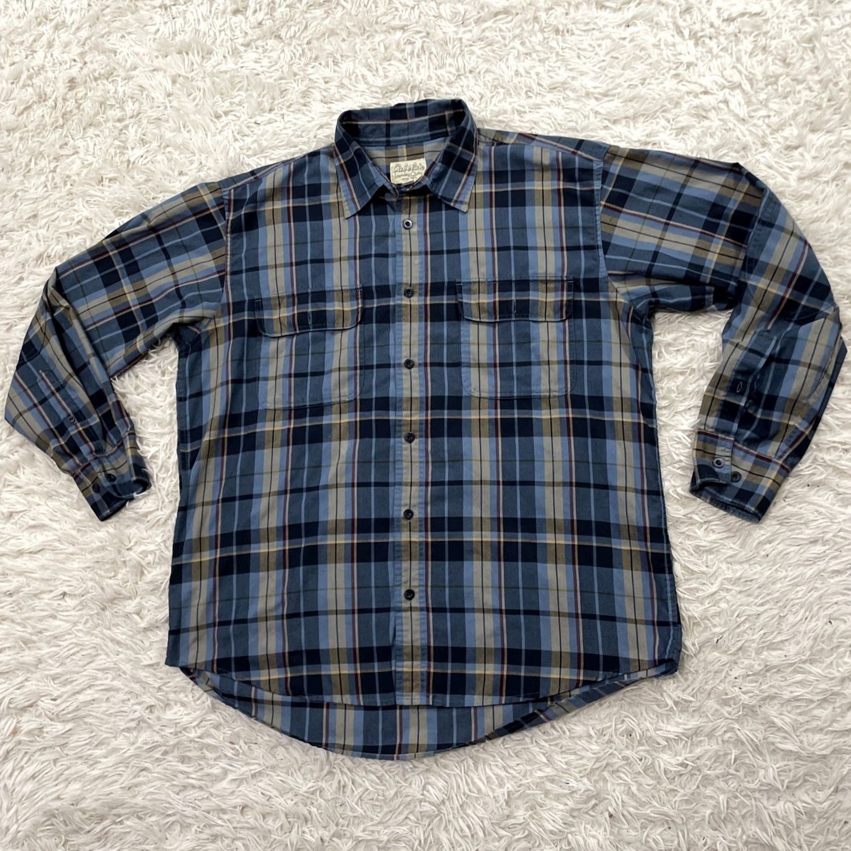 Vintage Cabela's Button-Up Shirt Men L Reg Blue Plaid Vintage90sY2k Outdoor Workwear Hole 50" Button-Up Casual Workwear Mens Size US L / EU 52-54 / 3 - 2 Thumbnail