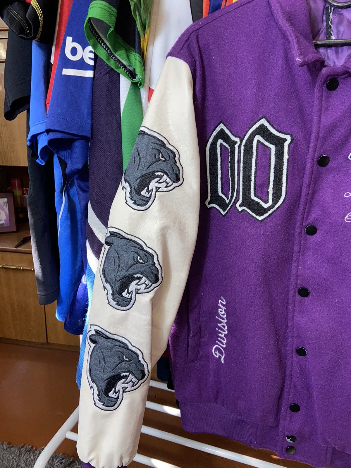 Designer × Vintage POUR HOMME VINTAGE 00s NFL STYLE VARSITY USA BOMBER Size US M / EU 48-50 / 2 - 3 Thumbnail