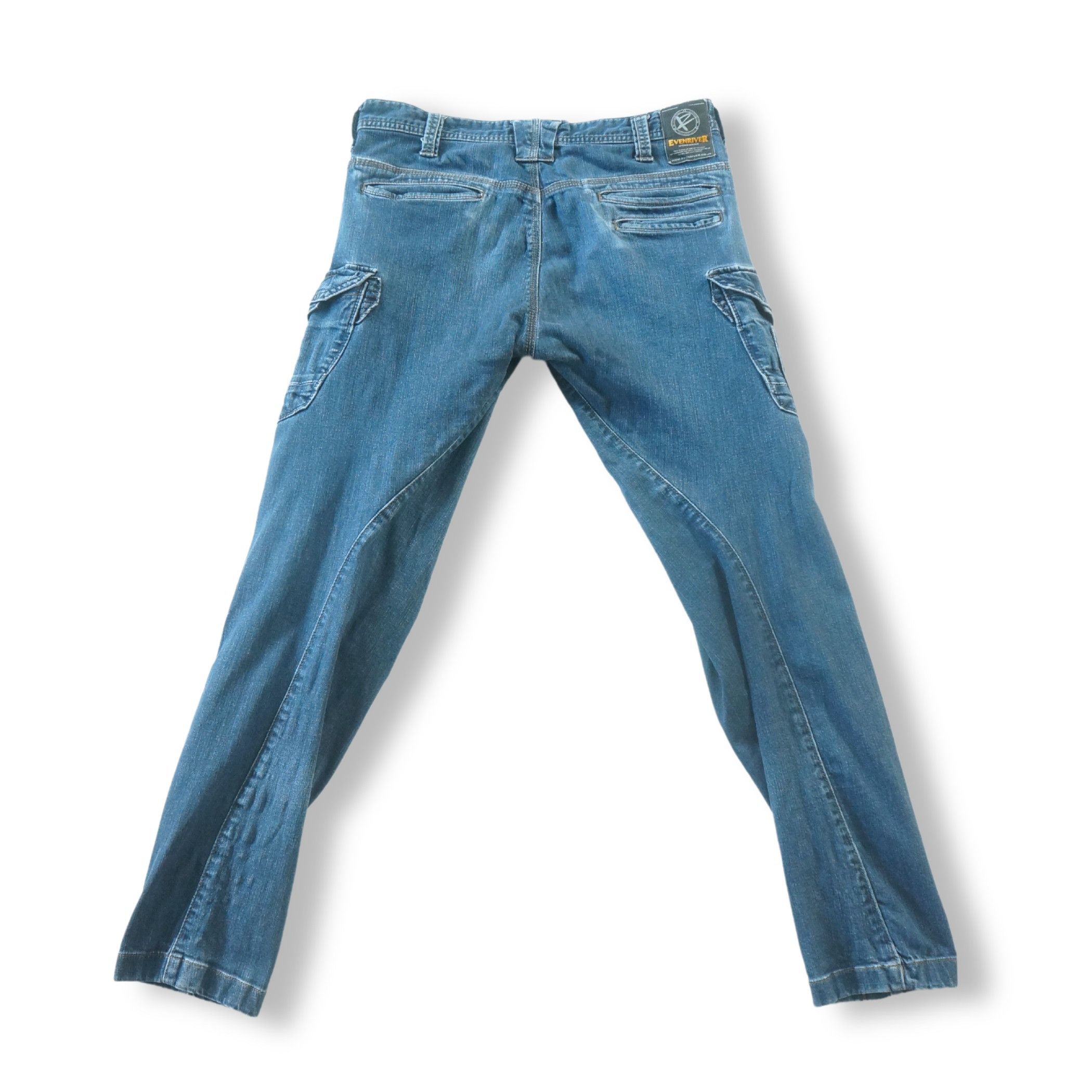 Japanese Brand Evenriver Multi Pockets Curved Front Seam Cargo Jeans Size US 31 - 3 Thumbnail