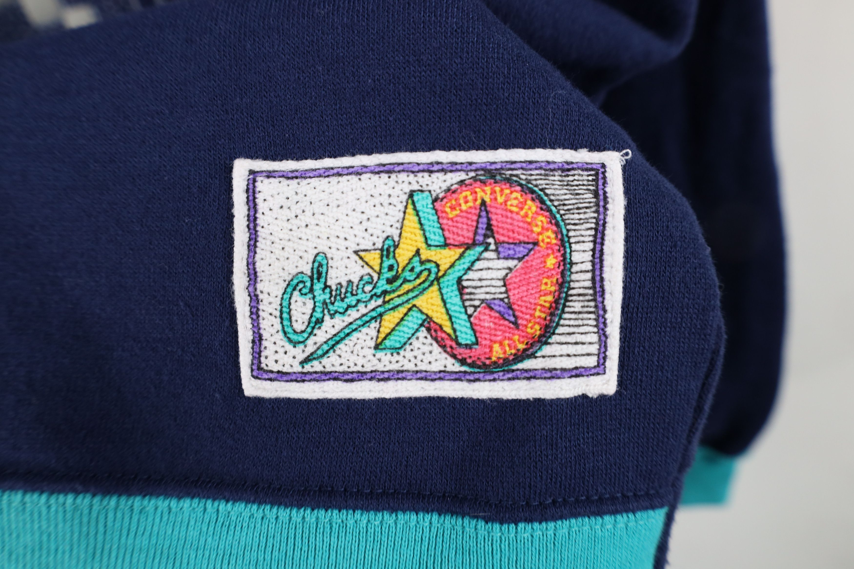 Converse Vintage 90s Converse Chuck Taylor Block Sweatshirt Blue Size XL / US 12-14 / IT 48-50 - 4 Thumbnail