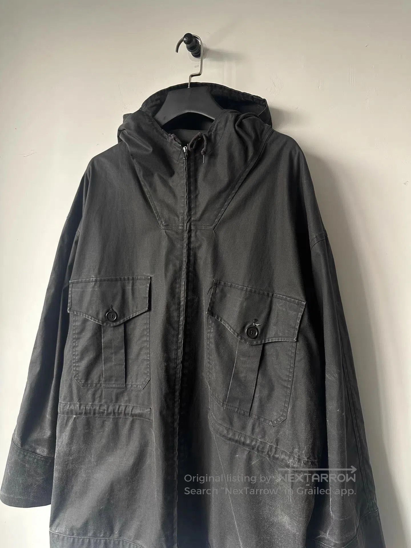 Helmut Lang Black Hooded Utility Jacket with Pockets. Size US M / EU 48-50 / 2 - 2 Thumbnail