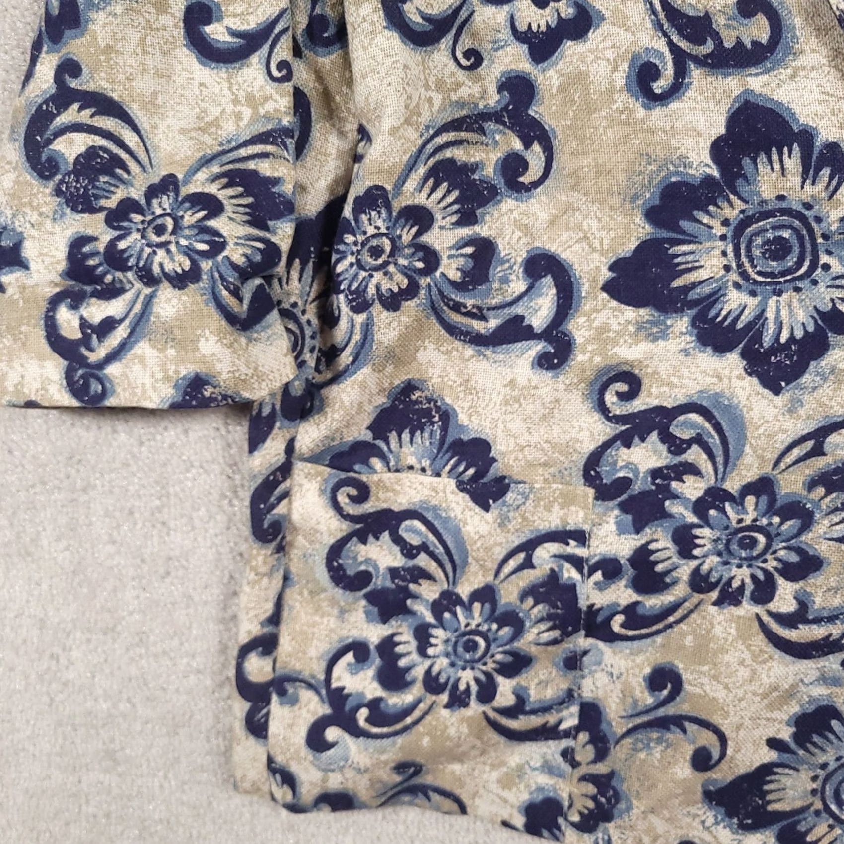 Vintage VINTAGE Alice Stuart Blazer Womens Large Boxy Jacket Blue Floral Pattern Casual Size L / US 10 / IT 46 - 5 Thumbnail