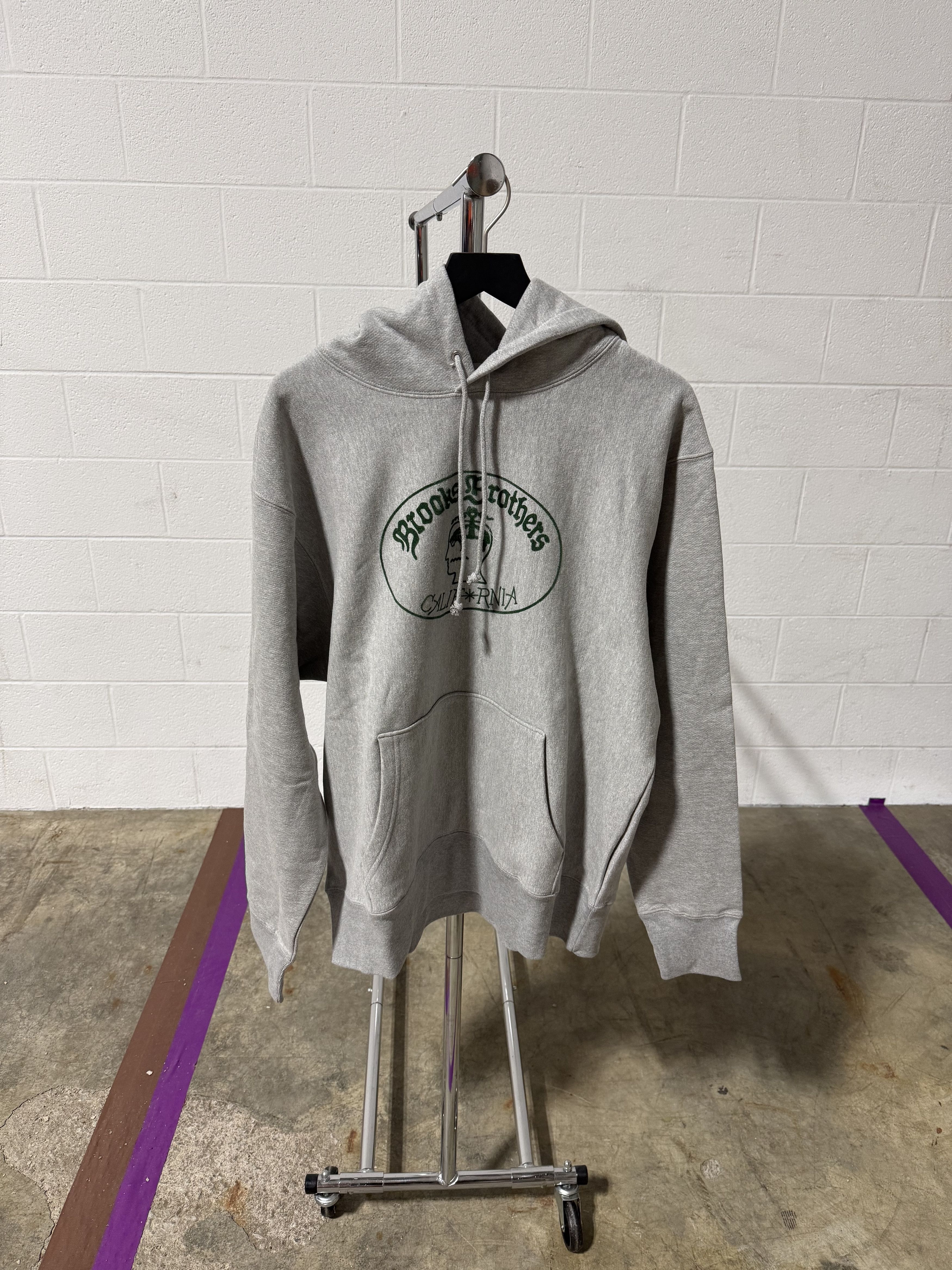 Brain Dead Brain Dead x Brooks Brothers California Logo Hoodie 'Grey' Size US XXL / EU 58 / 5 - 1 Thumbnail