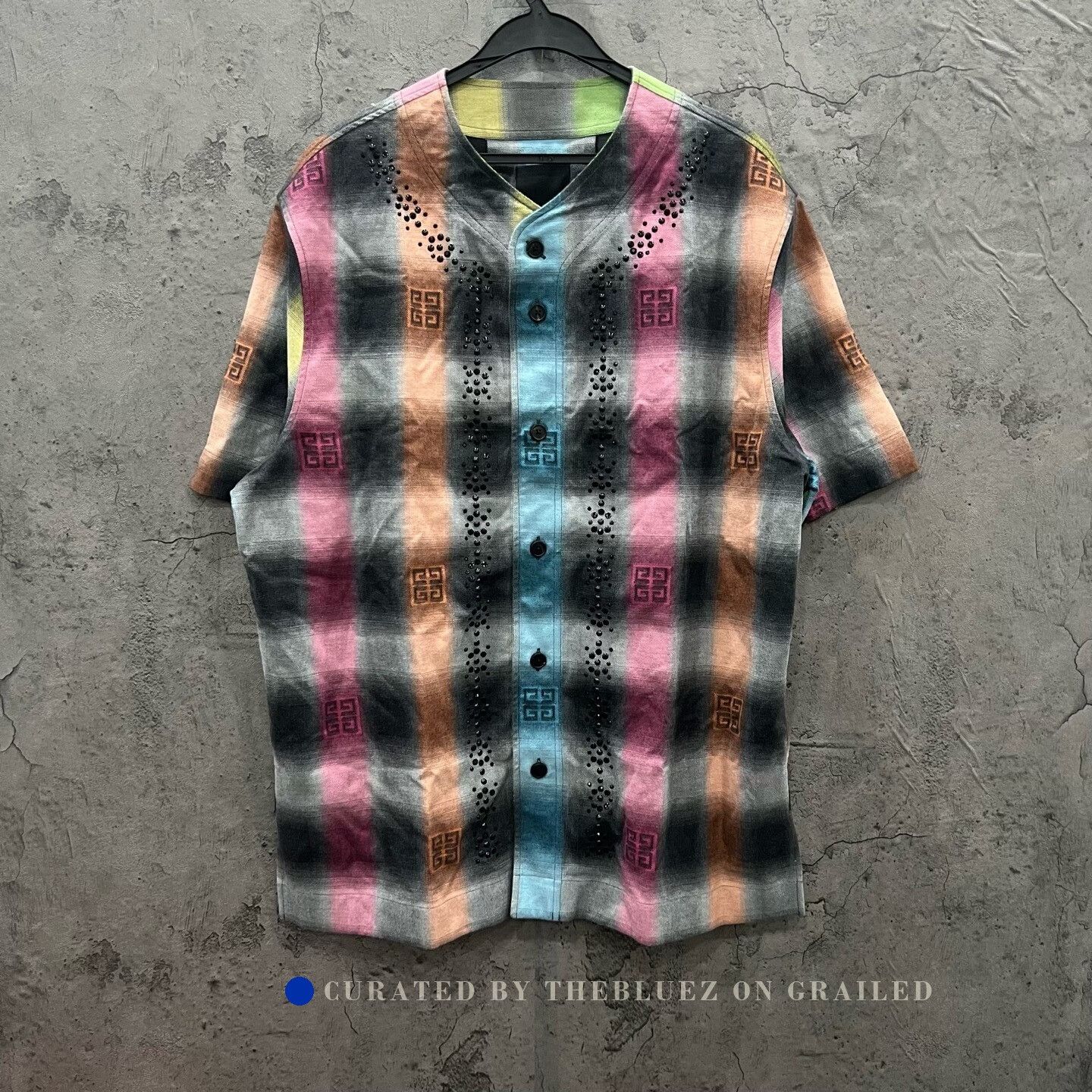 Givenchy Givenchy Rainbow Plaid Rhinestone Baseball Shirt Size M / US 6-8 / IT 42-44 - 1 Thumbnail