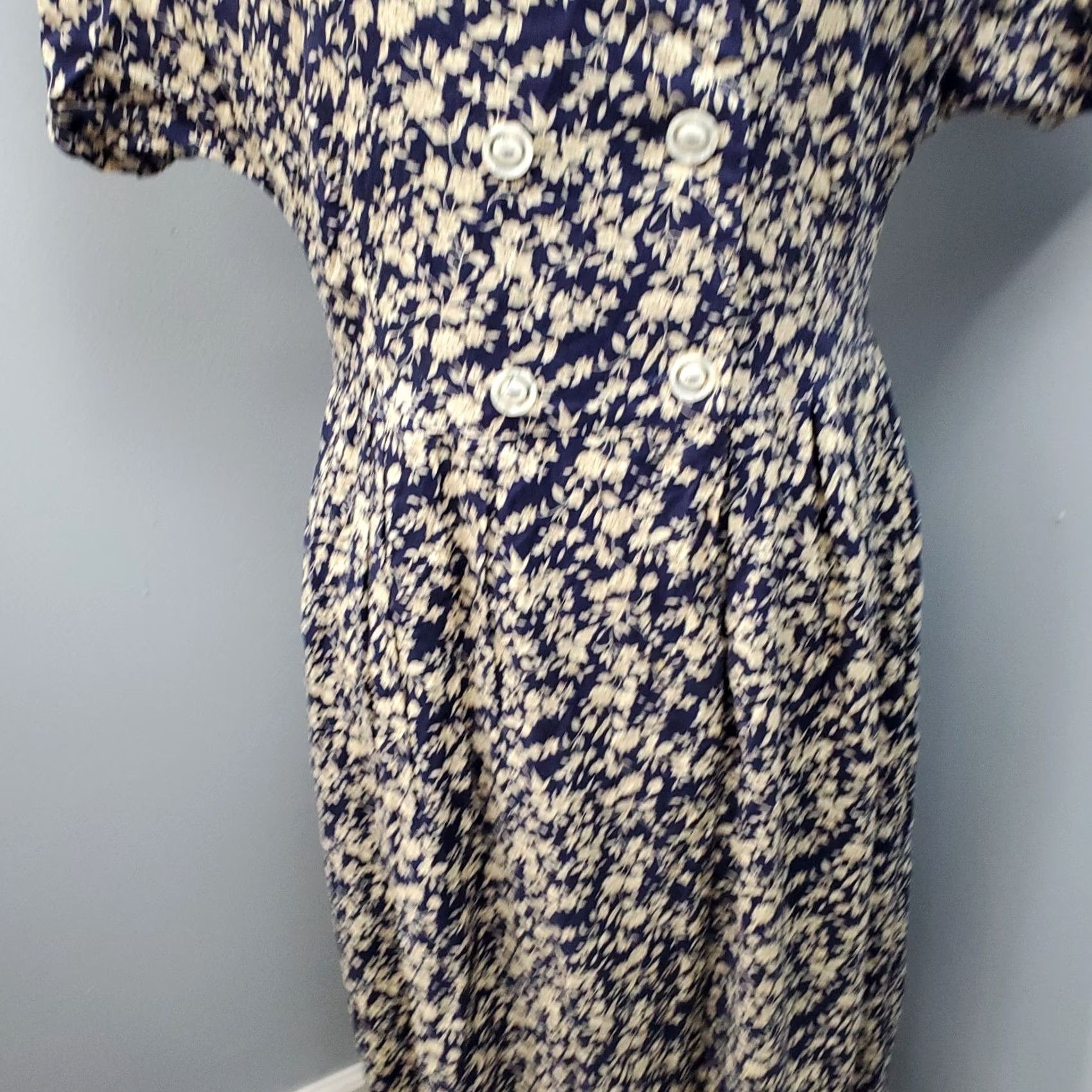 Vintage All That Jazz Womens Size 11/12 Multi Floral Fit & Flare Dress Knee Length Button Front Casual Floral Pattern Women Size L / US 10 / IT 46 - 5 Thumbnail