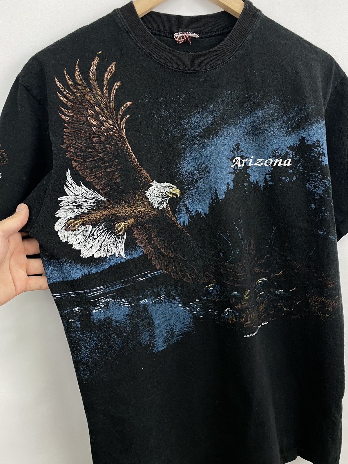 Native 🇺🇸 Vintage 1995 Arizona Eagle Navajo NATIVE AMERICAN t-shirt Size US M / EU 48-50 / 2 - 6 Thumbnail