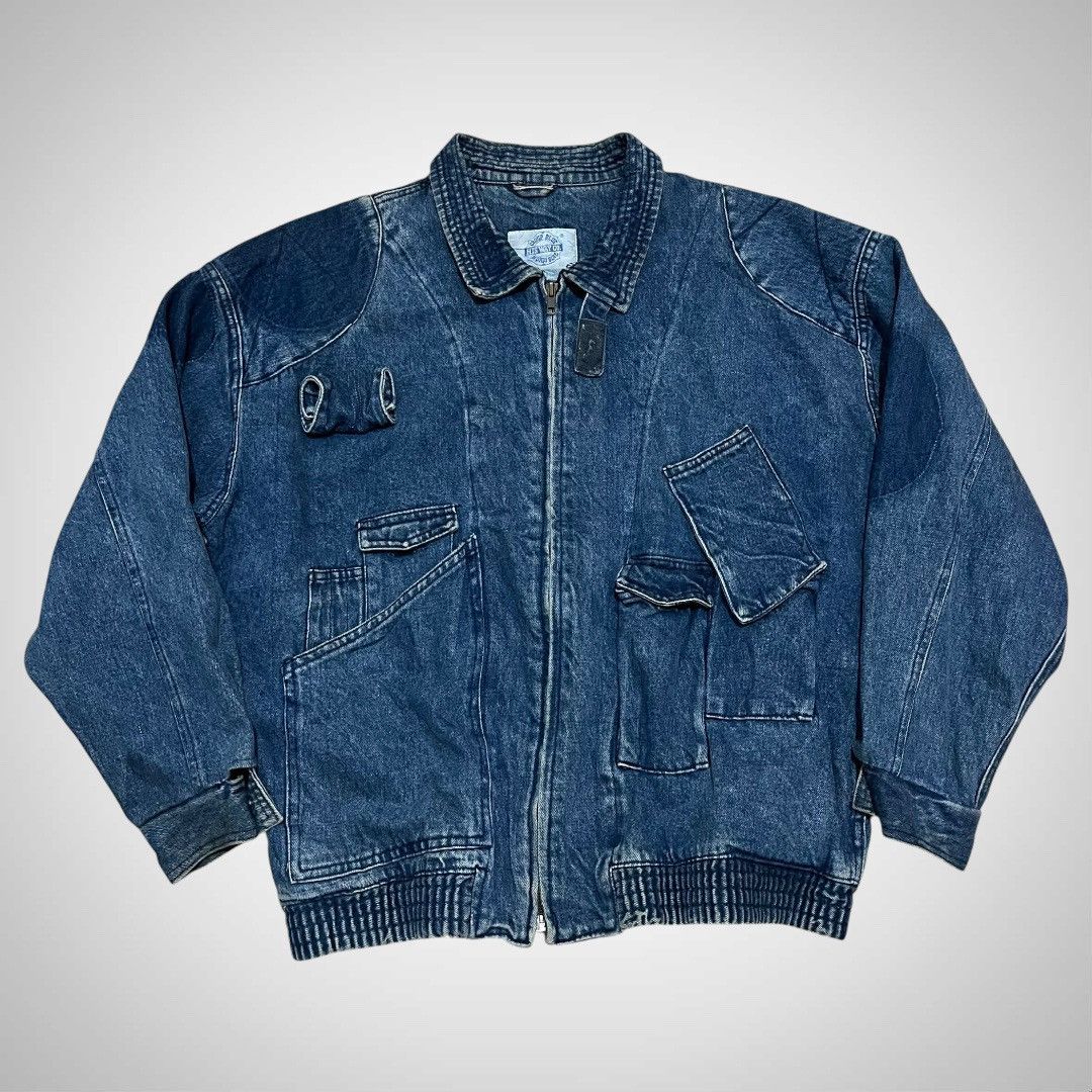Vintage Vintage Indigo Blue Cargo Bomber Jacket (Katharine Hamnett) Size US XL / EU 56 / 4 - 1 Thumbnail