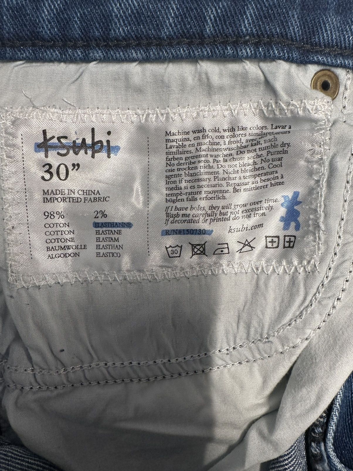 Ksubi Ksubi Plain Blue Distressed Denim Jeans Size 30 Size US 30 / EU 46 - 6 Thumbnail