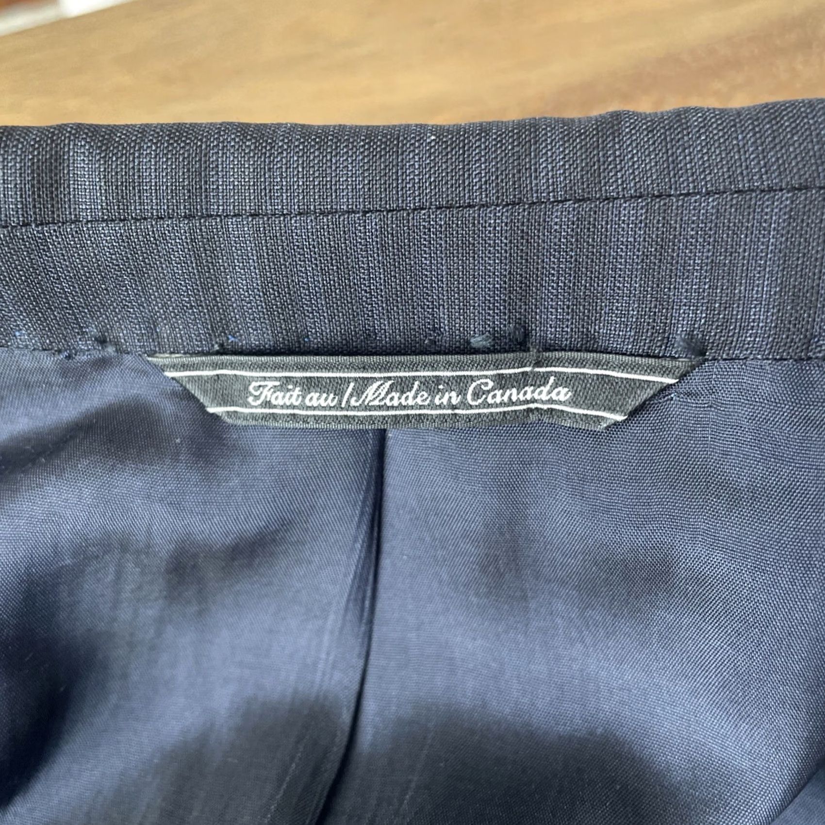 Jack Victor Jack Victor Sport Coat Blazer Mens 42R Slim Fit Pinstripe Black/Blue Size 42R - 6 Thumbnail