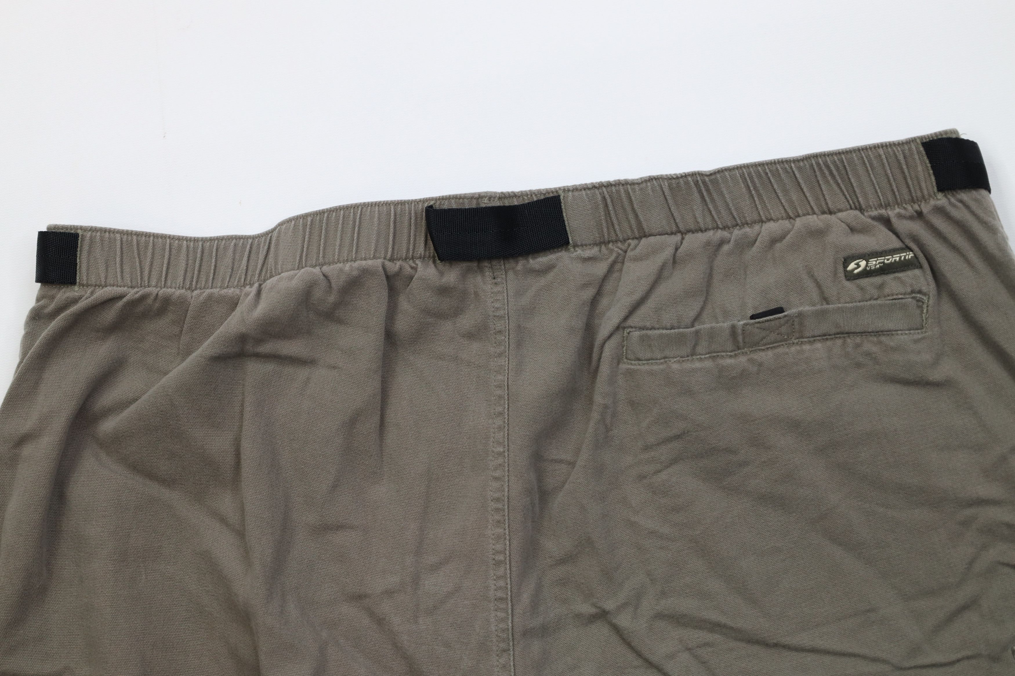 Vintage Vintage 90s Streetwear Belted Above Knee Cargo Shorts Green Size US 34 / EU 50 - 9 Thumbnail