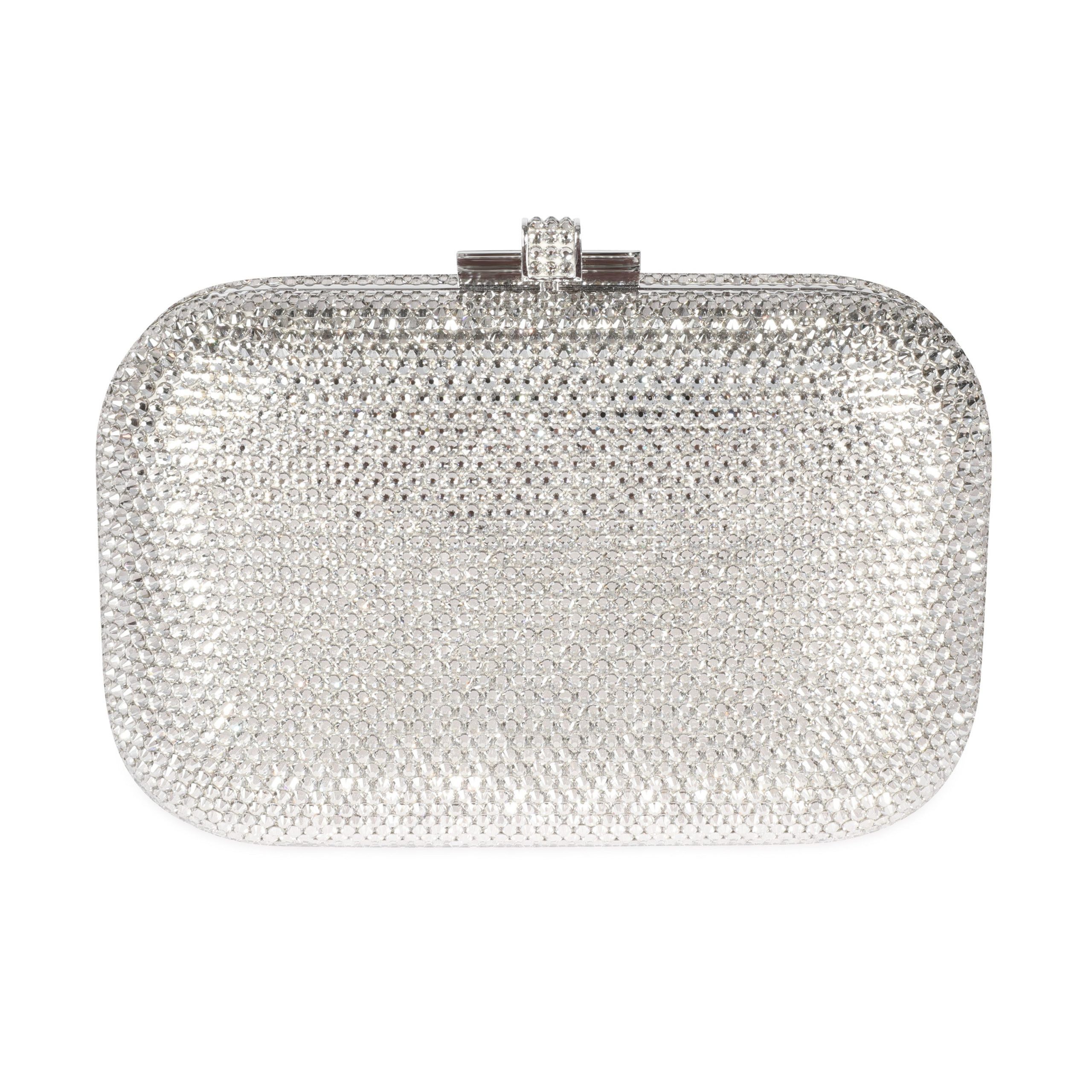 image of Judith Leiber Couture Silver Crystal Clutch, Women's