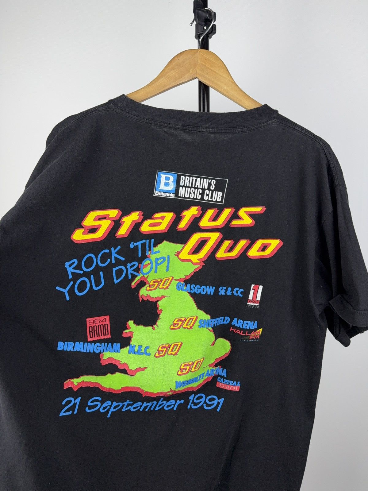Band Tees × Vintage Status Quo Rock Til You Drop Tour Tee 1991 Vintage Band Size US L / EU 52-54 / 3 - 12 Thumbnail