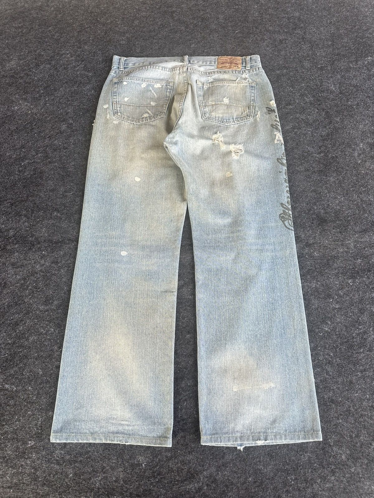 Abercrombie & Fitch Abercrombie Fitch Baggy Boot Distressed Denim 34x31 D335 Size US 34 / EU 50 - 5 Thumbnail