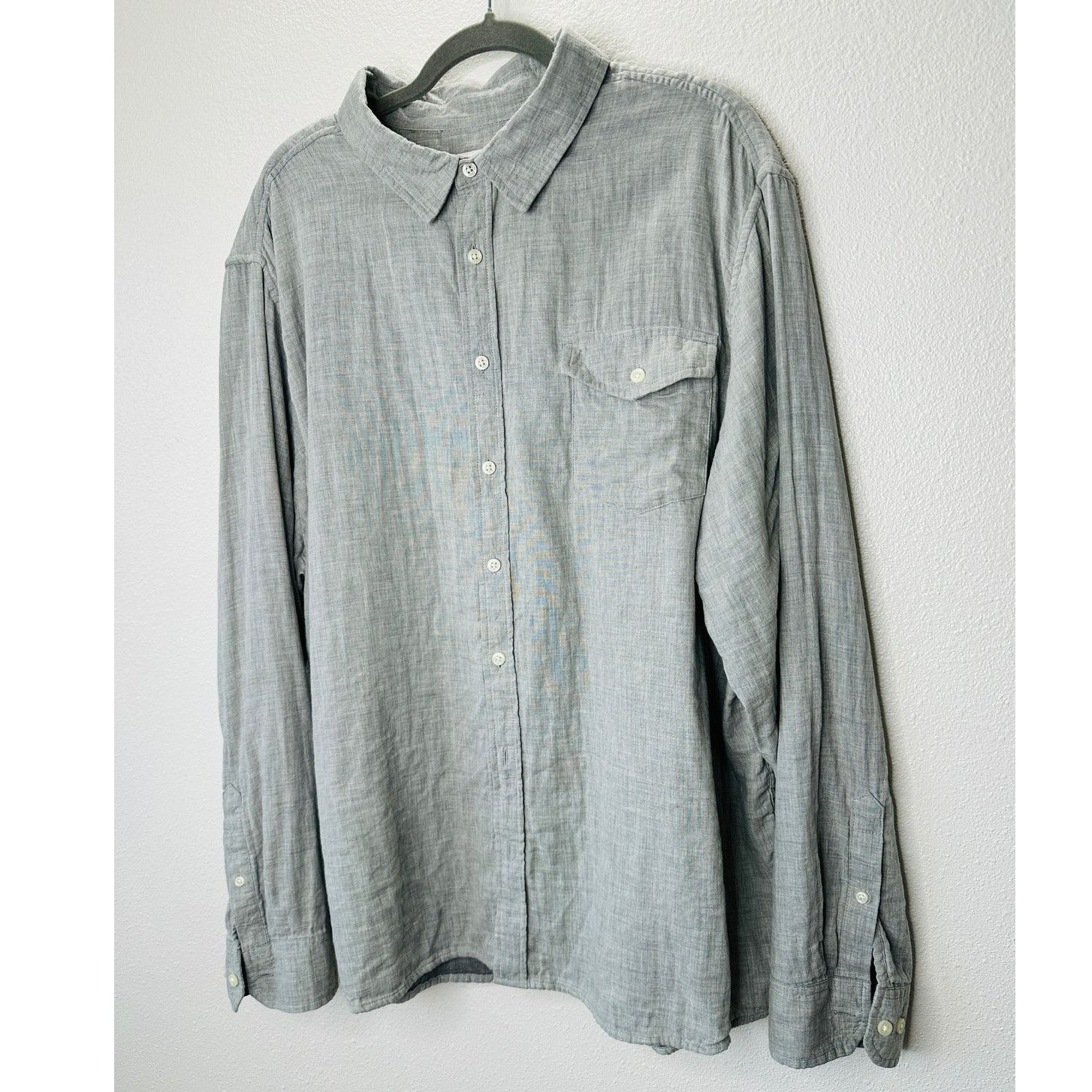 Other Goodfellow Light Gray Linen Long Sleeve Button Shirt 2XL Size US XXL / EU 58 / 5 - 4 Thumbnail