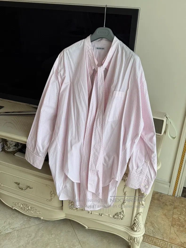 Balenciaga Balenciaga Pink back logo striped shirt Size 4XL / US 24-26 - 5 Thumbnail