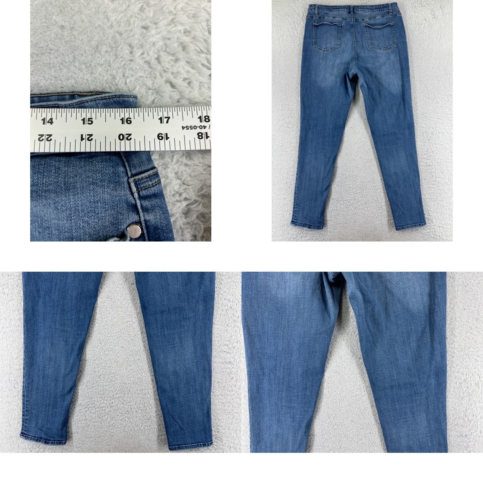 Denime Reba Jeans Womens 16W Blue Denim Skinny Straight Leg Mid Rise 31x28 Casual Size 38" / US 16 / IT 52 - 9 Thumbnail