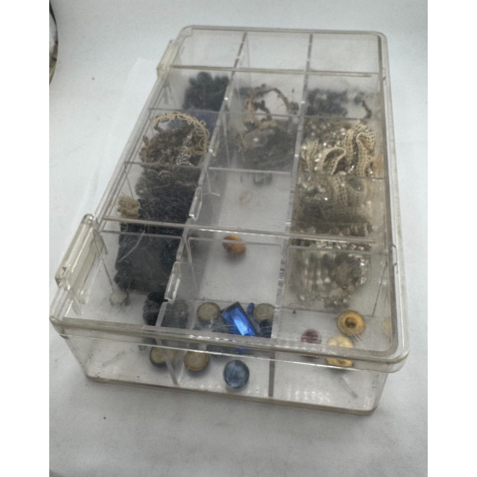Vintage Lot Box of Jewelry Making Findings, Assorted Beads & Finding Size ONE SIZE - 6 Thumbnail