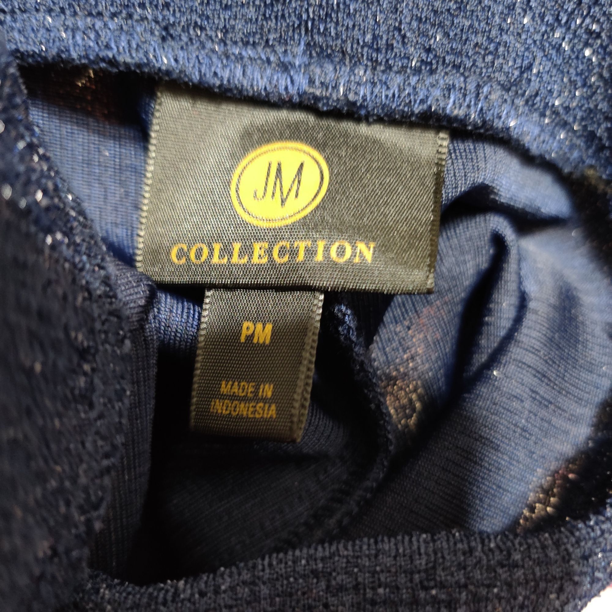 JM Collection JM Collection PM navy blue glitter straight leg pants shimme Size 31" - 4 Thumbnail