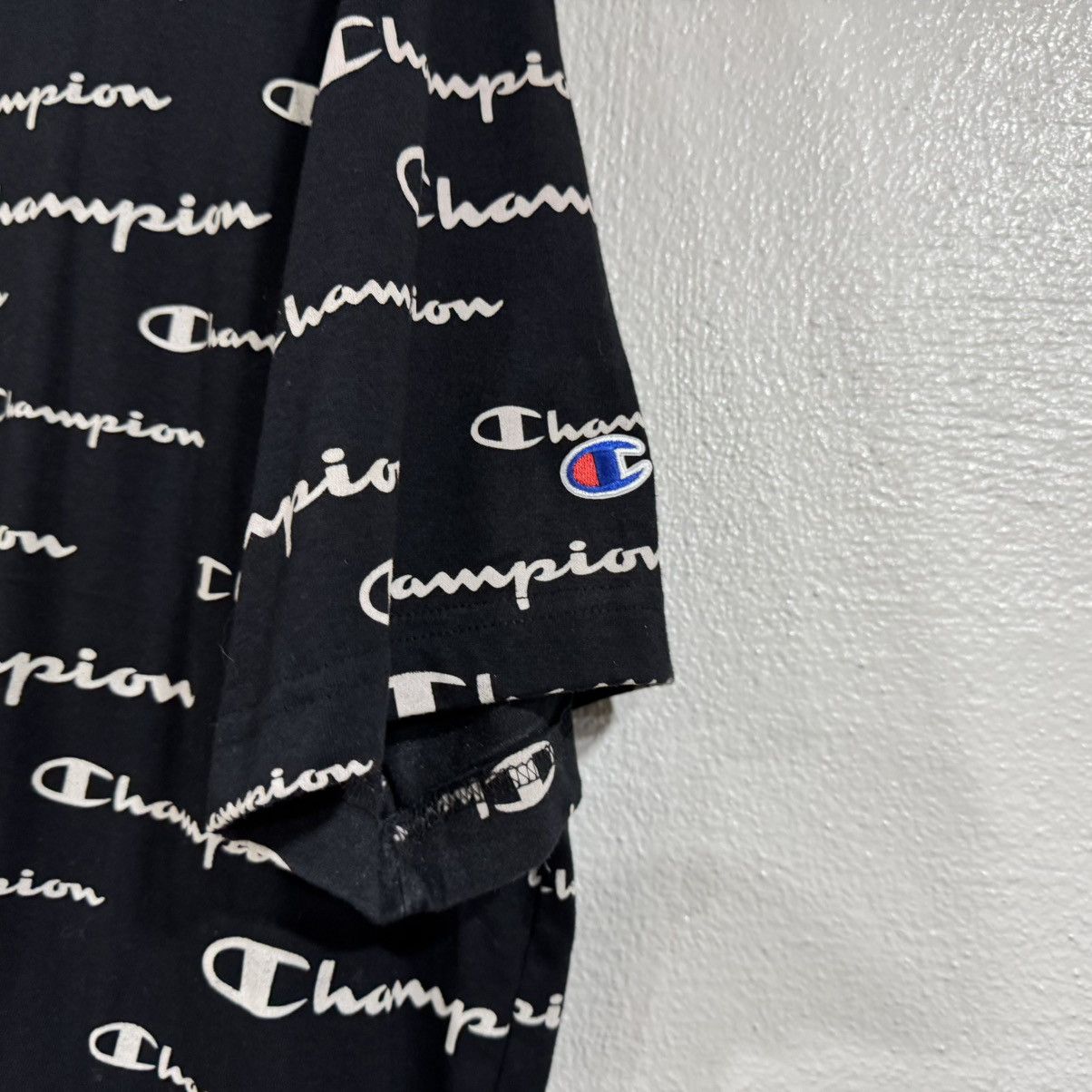 Champion Champion Logo AOP Shirt 1XL Black Embroidered Logo Sleeve Size US XL / EU 56 / 4 - 4 Thumbnail