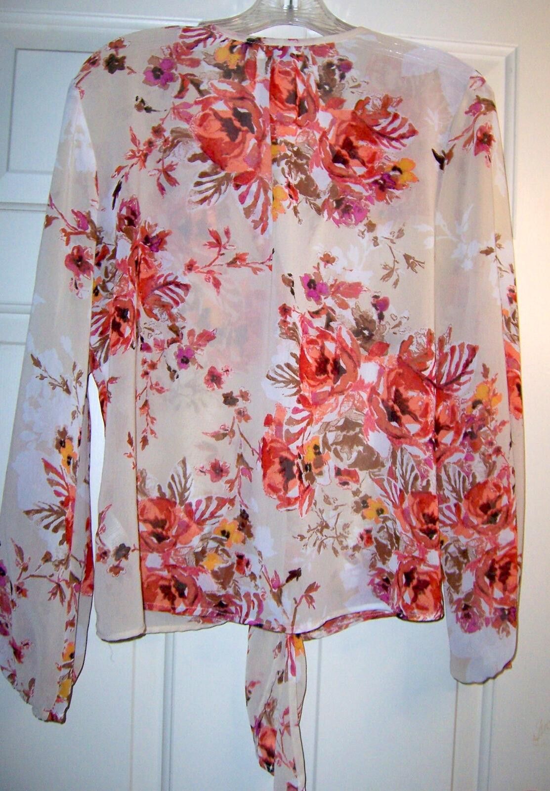Other Kut from the Kloth Chiffon Floral Tie-Front Blouse Medium Size M / US 6-8 / IT 42-44 - 5 Thumbnail