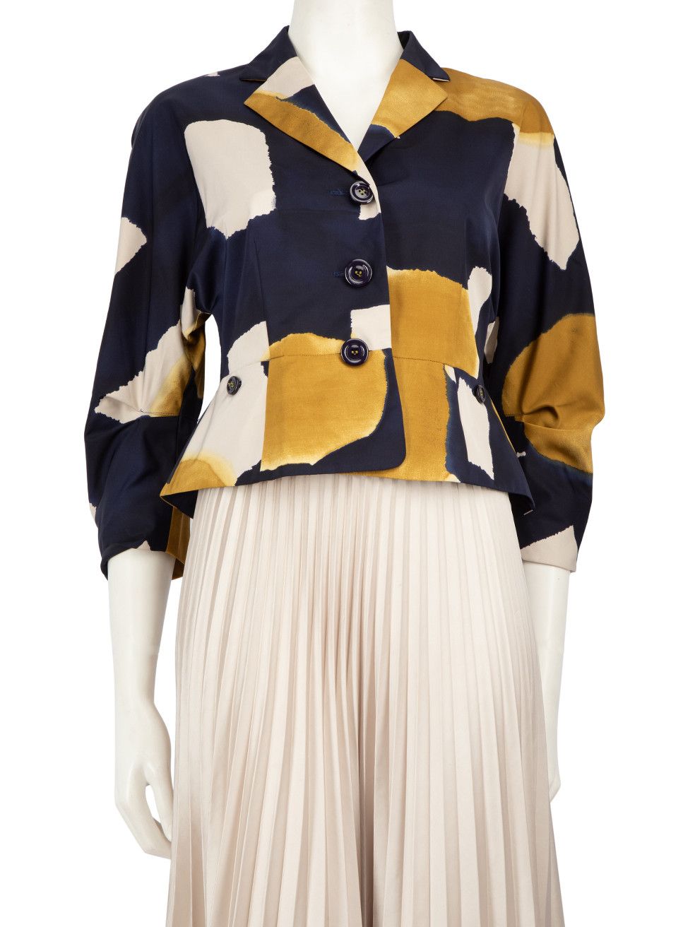image of Moschino Abstract Pattern Single Breasted Jacket, Women's (Size Medium)