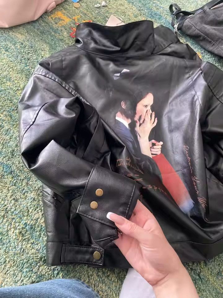 Japanese Brand PU Leather Jacket Turn-down Collar Long Sleeve Size US L / EU 52-54 / 3 - 4 Thumbnail
