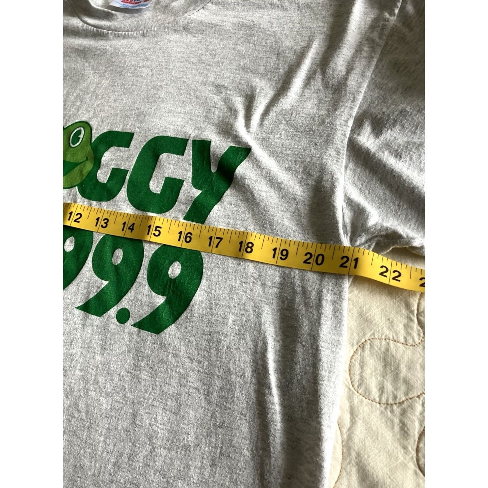 Hanes VINTAGE Froggy 99.9 FM Radio Hanes Heavyweight Mens L Gray Single Stitch Tshirt Size US L / EU 52-54 / 3 - 4 Thumbnail