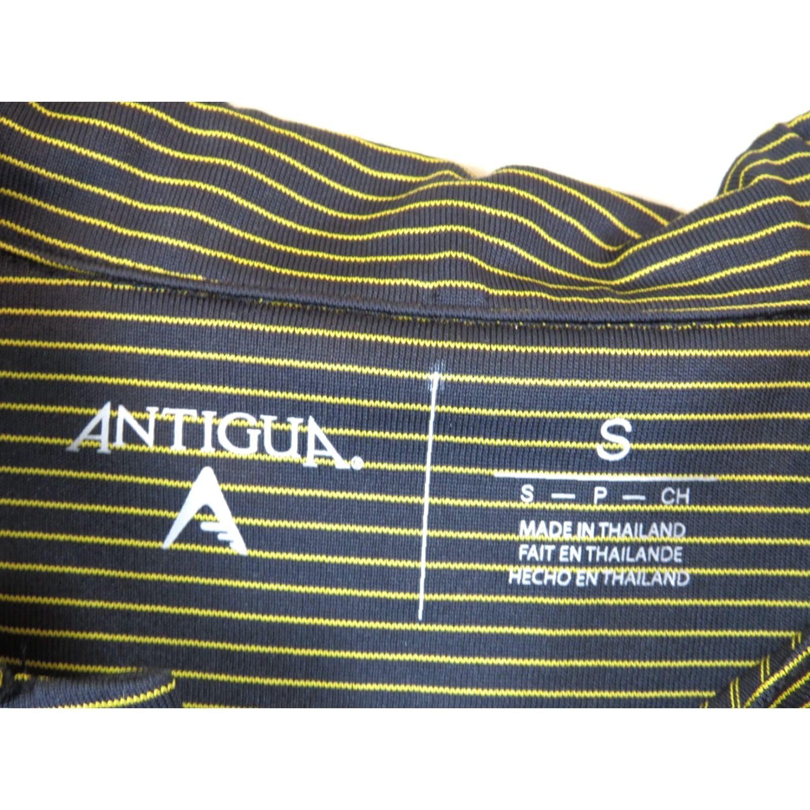 Vintage Antigua Golf Shirt Polo Short Sleeve Striped Orange S NWT Embroidered Microfiber 100% Polyester Men’s Regular Fit Golf Club Car Country Club Size US S / EU 44-46 / 1 - 6 Thumbnail