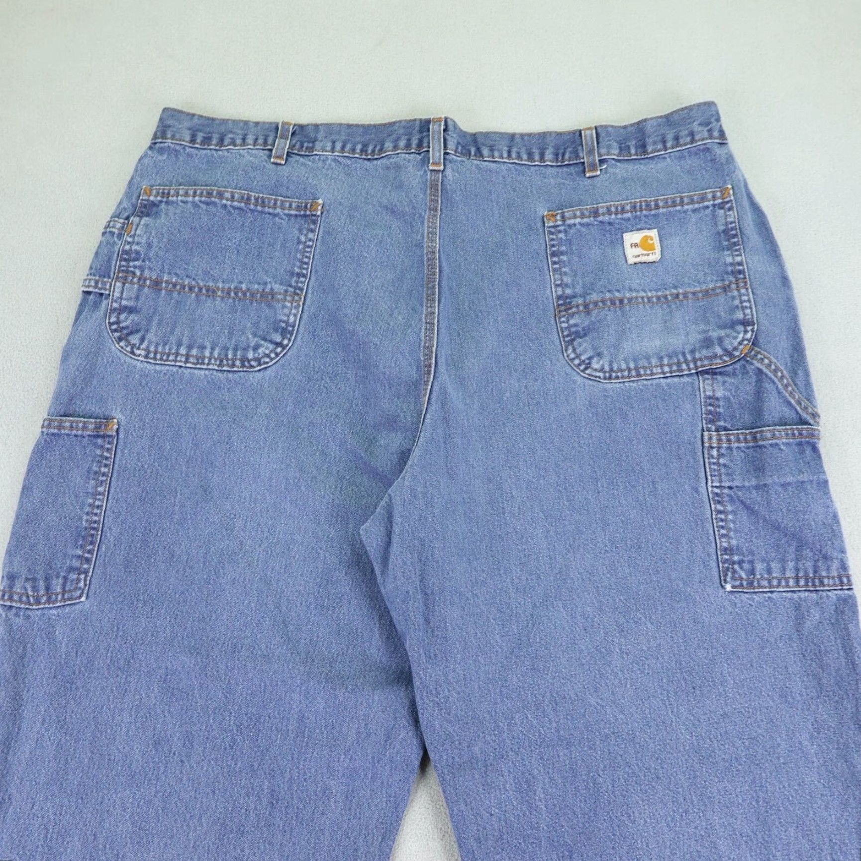 Carhartt VINTAGE Carhartt Jeans Men 44x34 Denim Flame-Resistant Workwear Straight Fit Blue 90s Mens Size US 42 / EU 58 - 5 Thumbnail