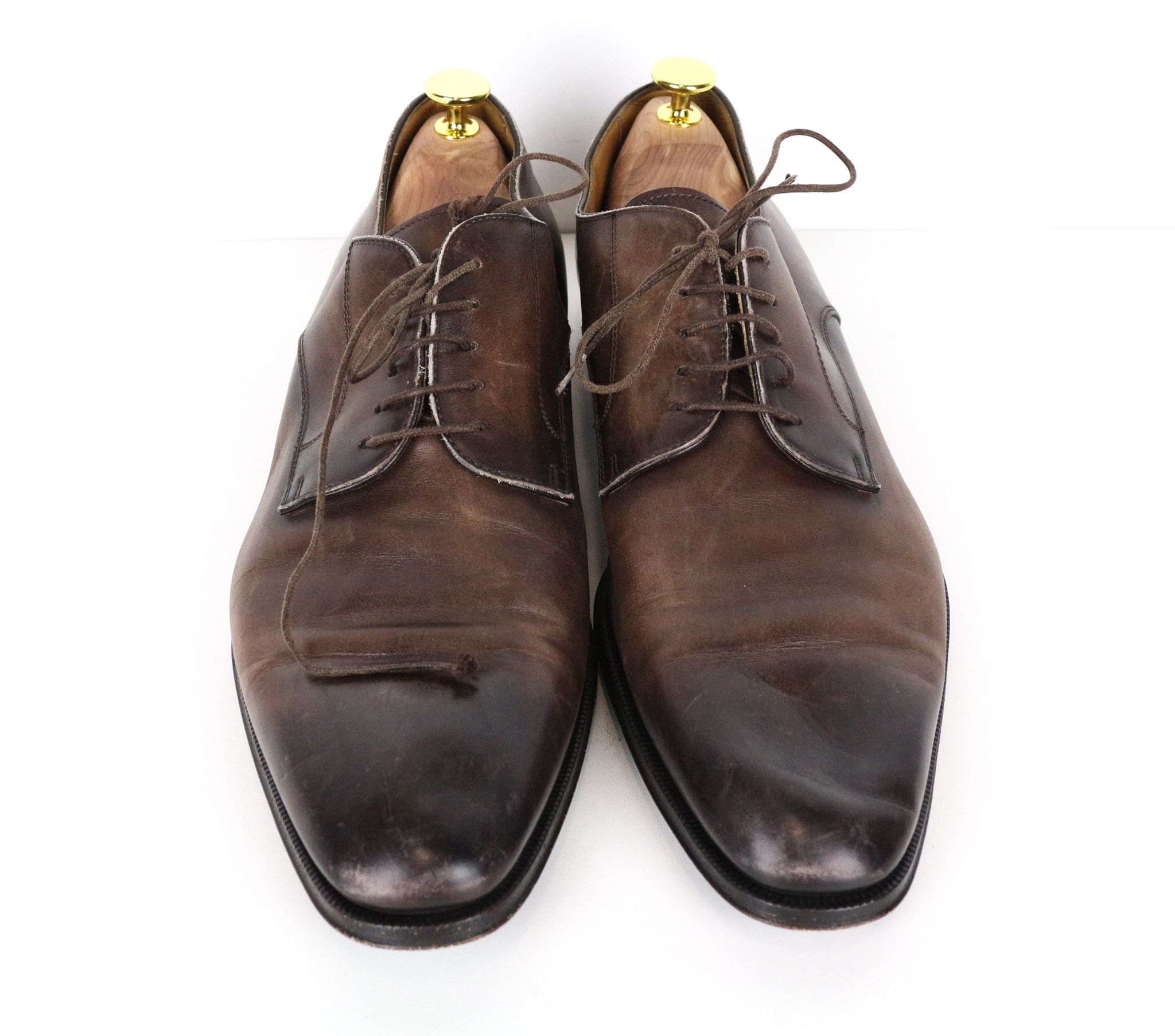 Suitsupply EU43.5 Mid Brown Calf Leather Derby Shoes 73516 Size US 10.5 / EU 43-44 - 4 Thumbnail