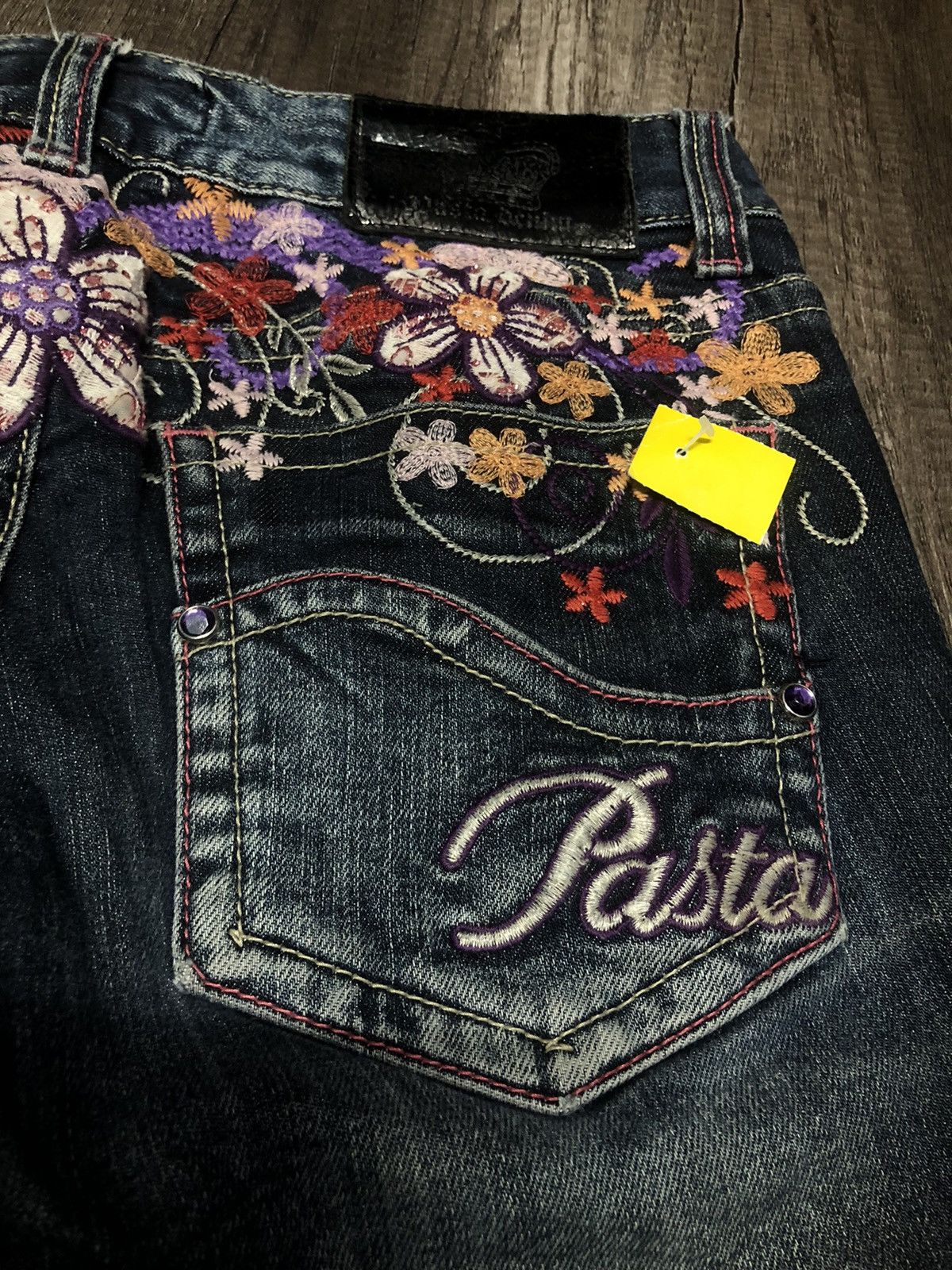 Japanese Brand Pasta Denim Jeans Flower Patch Size 29" - 5 Thumbnail