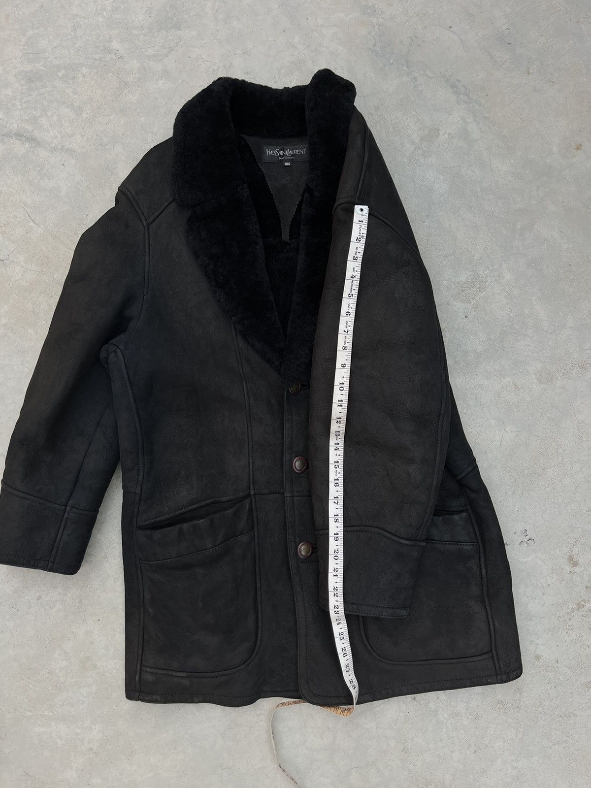 Saint Laurent Paris RARE VINTAGE 🔥YVES SAINT LAURENT SHEARLING SUEDE JACKET Size US M / EU 48-50 / 2 - 9 Thumbnail