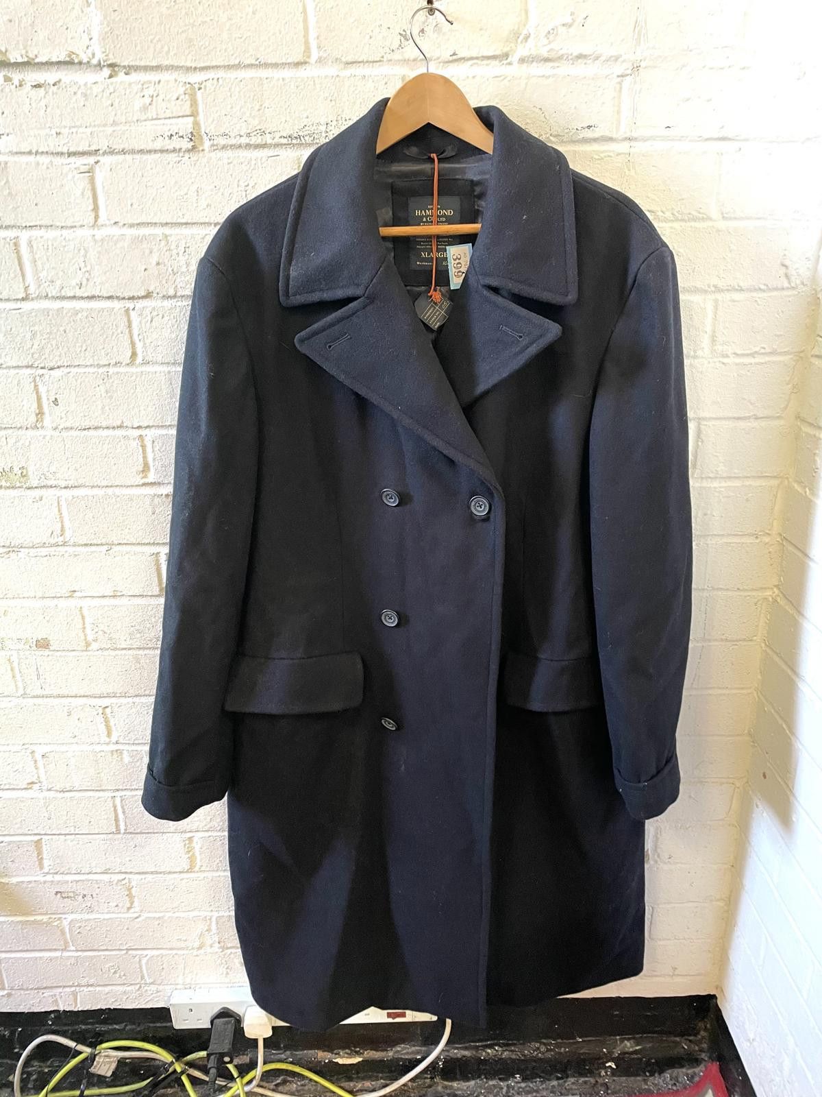 Designer Schott NYC Classic Navy Wool Men's Pea Coat Size US L / EU 52-54 / 3 - 1 Thumbnail