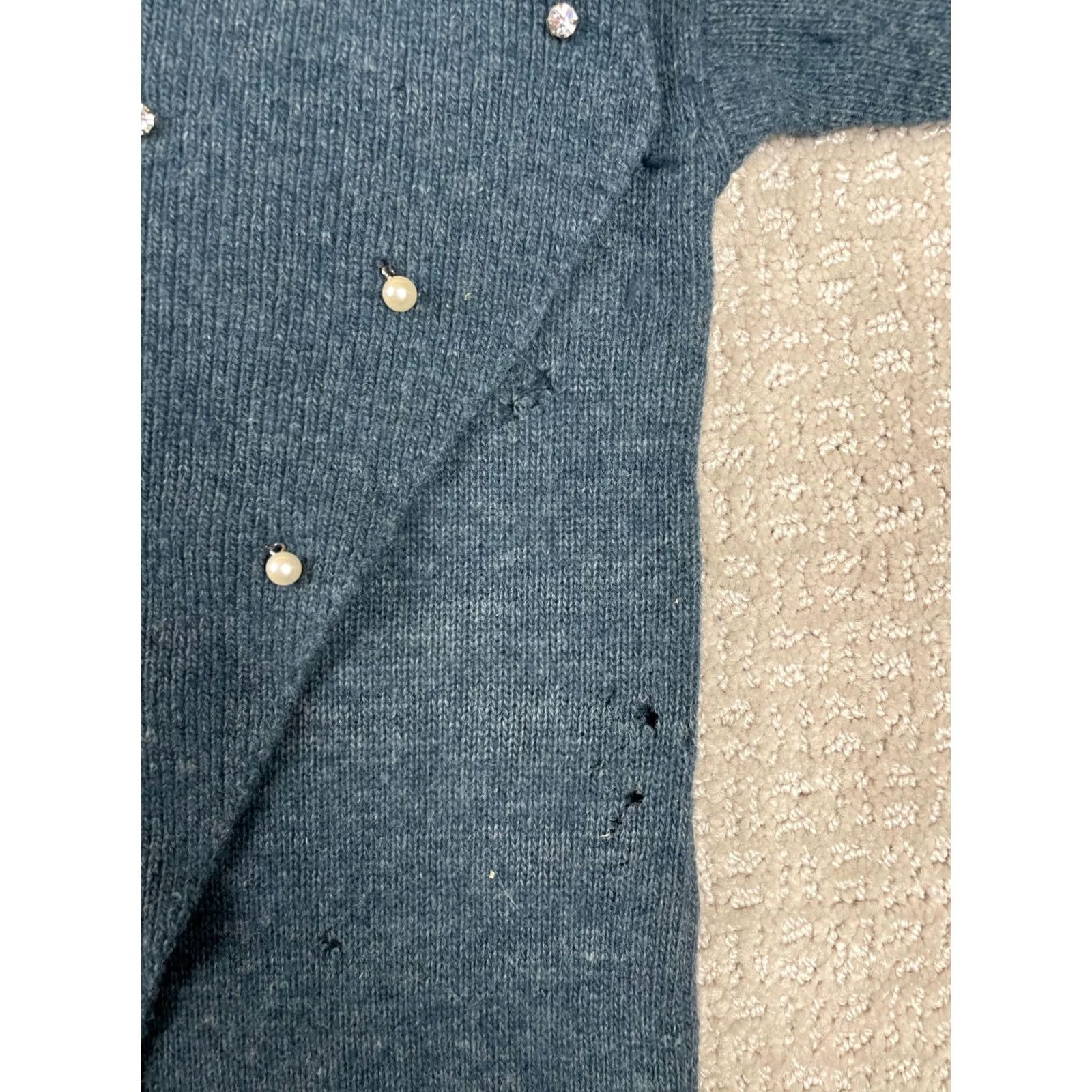 Vintage VINTAGE Apart Sweater Womens Large Blue Open Front Caped Wool Angora Rabbit Hair Pullover Winter Fall Womens Size L / US 10 / IT 46 - 5 Thumbnail