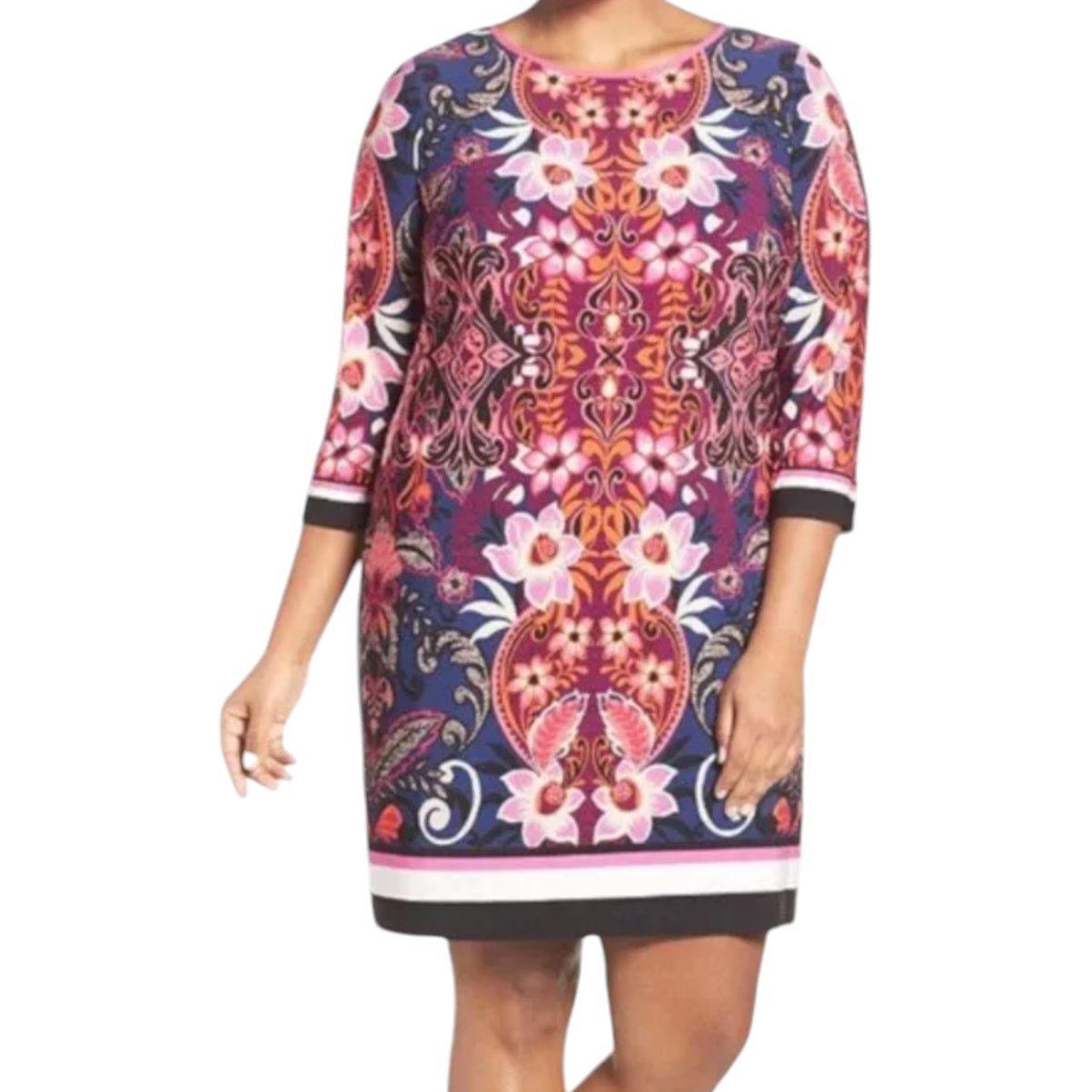 Other Eliza J Women's 3/4 Sleeve Floral Printed Dress EJ6M3155 Size XL / US 12-14 / IT 48-50 - 1 Thumbnail