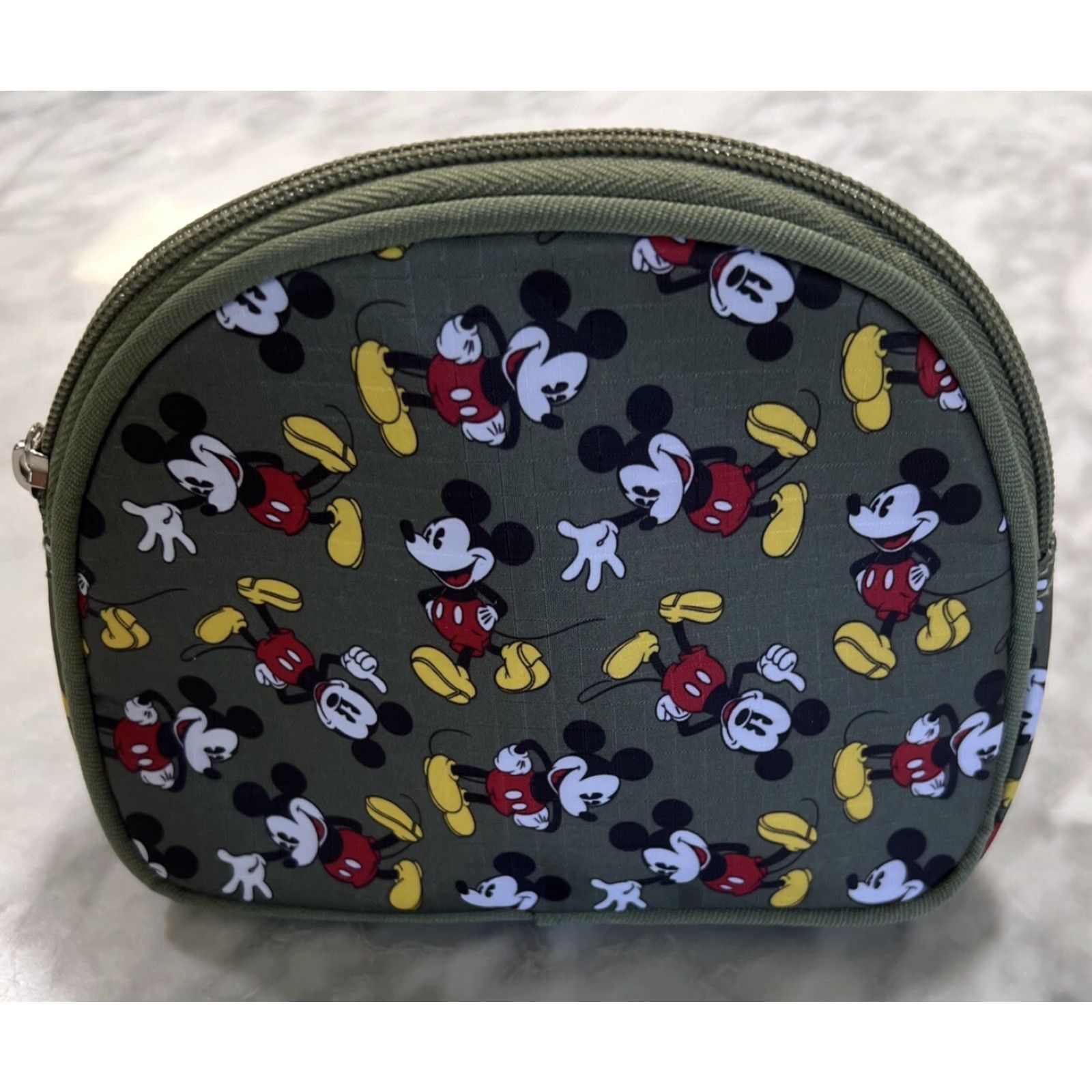 Disney Disney Mickey Mouse Travel Purse With Make Up Bag Pouch Olive Green All Over Size ONE SIZE - 4 Thumbnail