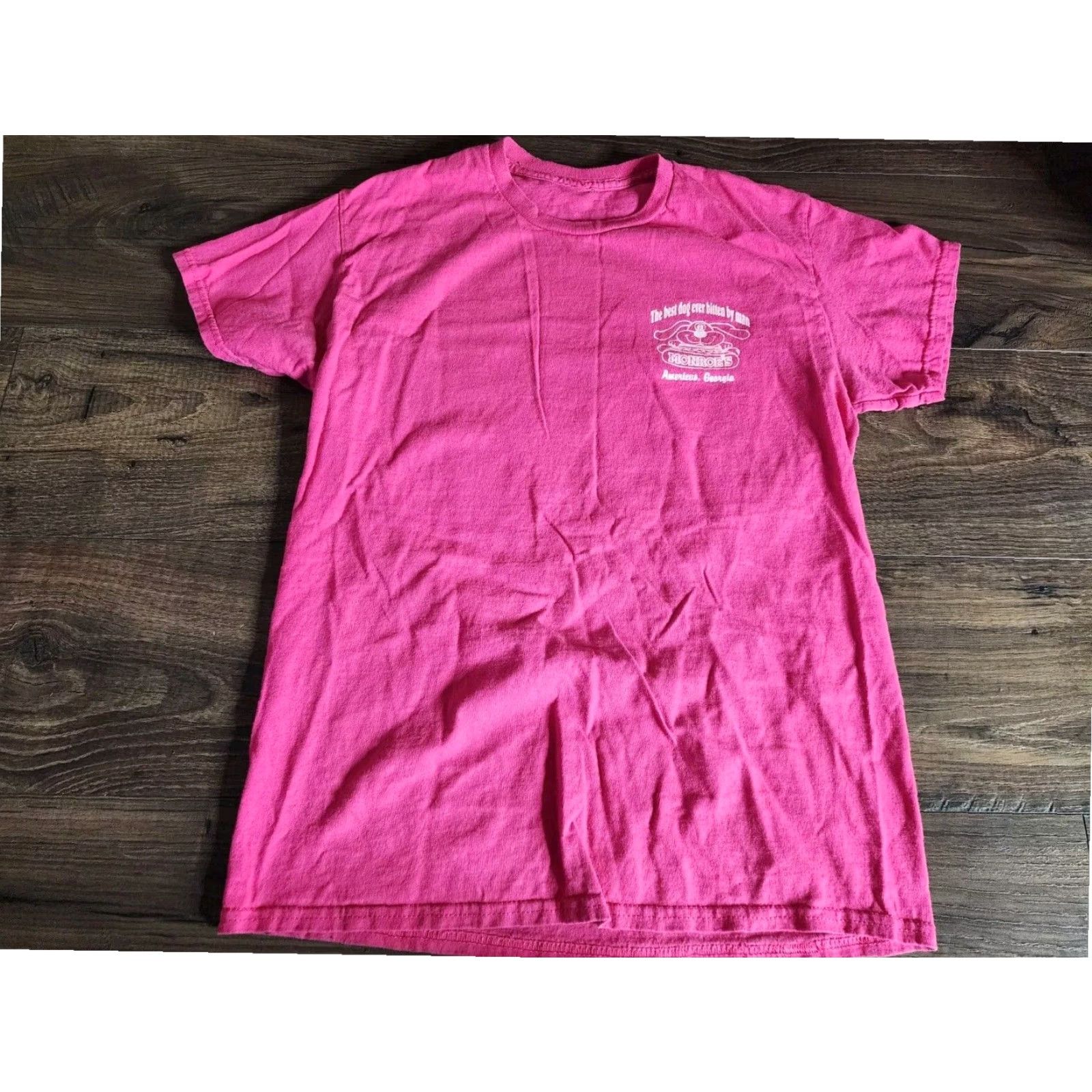 Gildan Pink Monroe's Original Famous HOT DOG Graphic Tee Adult Small Unisex Funny T Shirt Size US S / EU 44-46 / 1 - 4 Thumbnail
