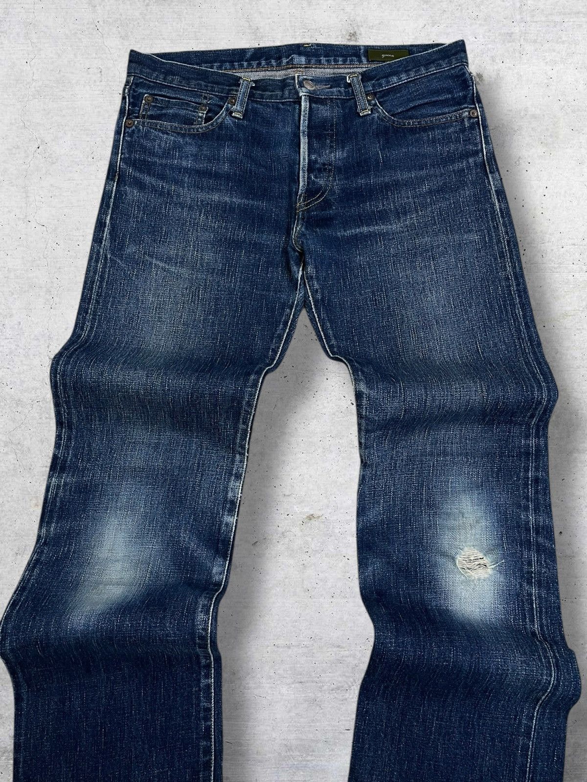 Beauty Beast VINTAGE GREEN 90S JAPAN DESIGNER SELVEDGE INDIGO ROCK DENIM Size US 32 / EU 48 - 4 Thumbnail