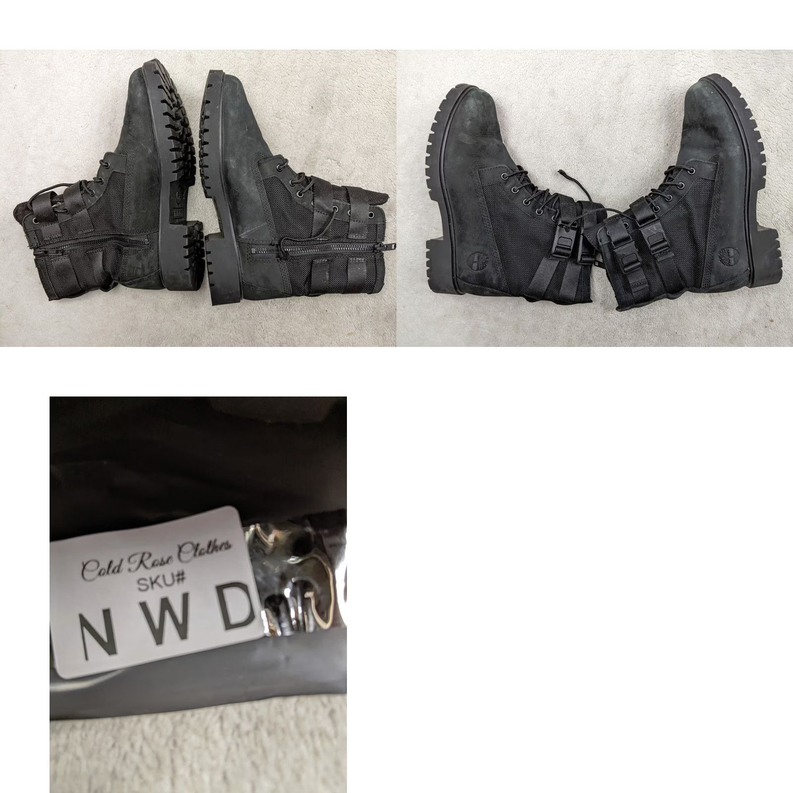Timberland Timberland Jayne Women 6.5 37.5 Black Zip Waterproof Buckle Combat Boot Mens? Size US 7 / IT 37 - 8 Thumbnail